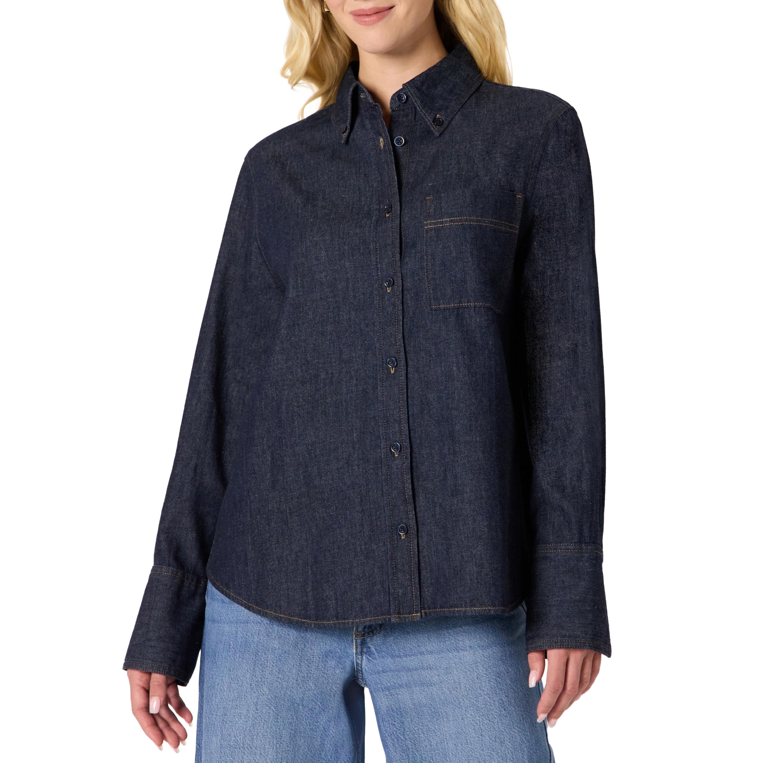 Amazon Essentials Damen Oversize-Denimhemd Mit Knopfleiste