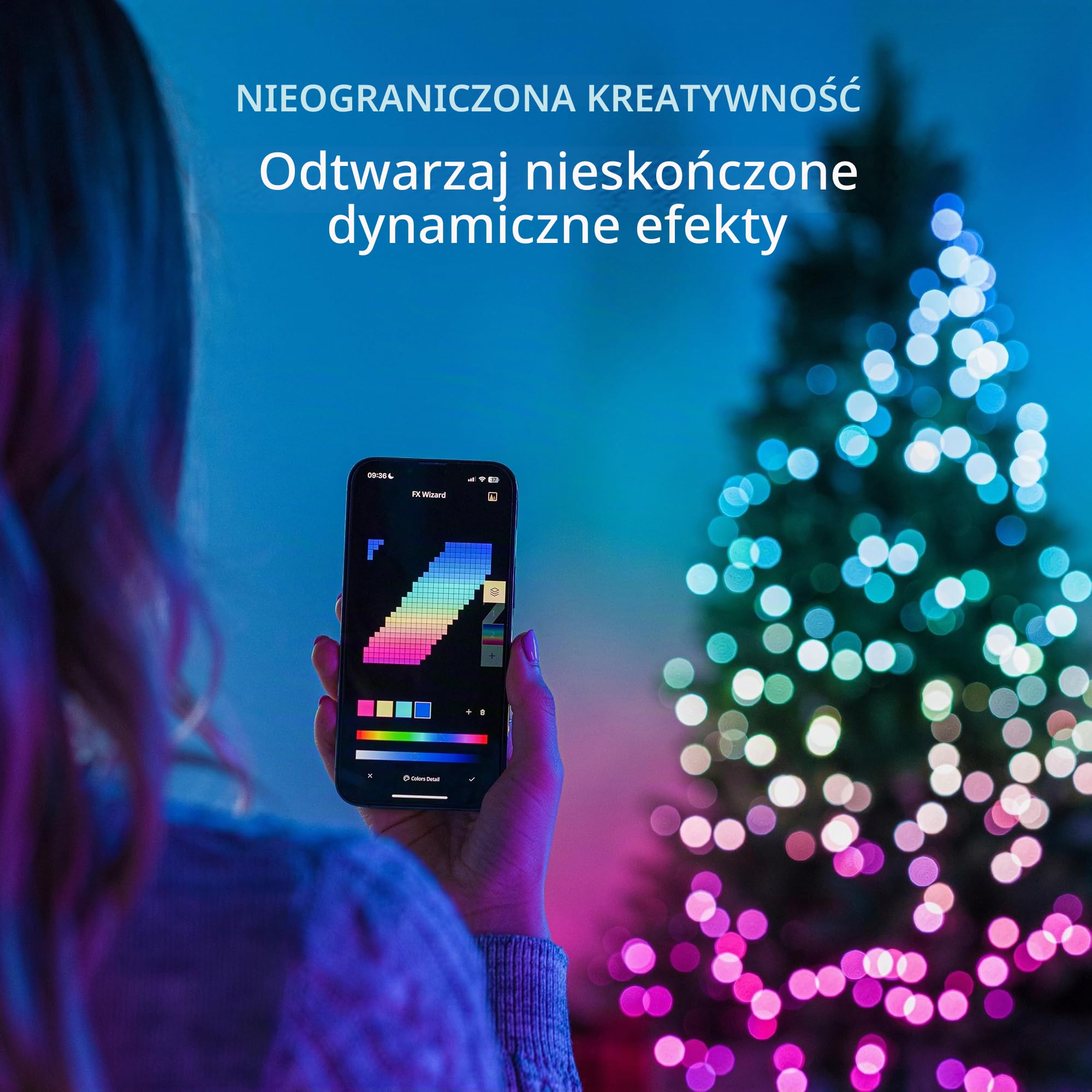 Twinkly Struny USB C Pearls 200 diod LED, wielokolorowe diody LED RGB, lampki walentynkowe, kompatybilne z Alexą, Google Home, zmapowane, USB C, zielony drut, 12 m