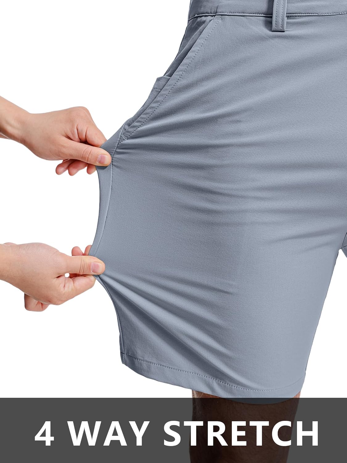 Men's Golf Shorts 7 Inch Inseam Lightweight Hybrid Casual Short, Quick Dry Flat Front Work Dress Shorts with Pockets - Image 3