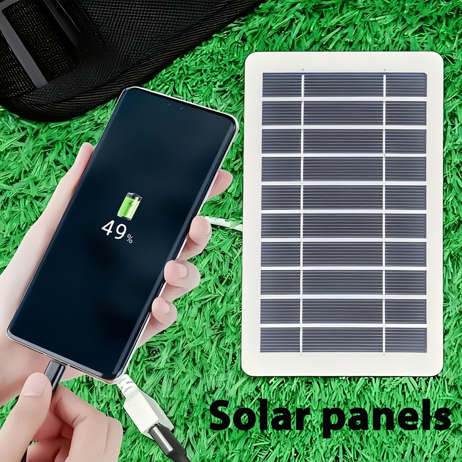 Pannello Solare Portatile da Viaggio 2W 5V con USB, Caricabatterie Solare Impermeabile e Durevole per Smartphone, Power Bank, Campeggio, Escursionismo, Telaio Robusto in Lastra Epossidica