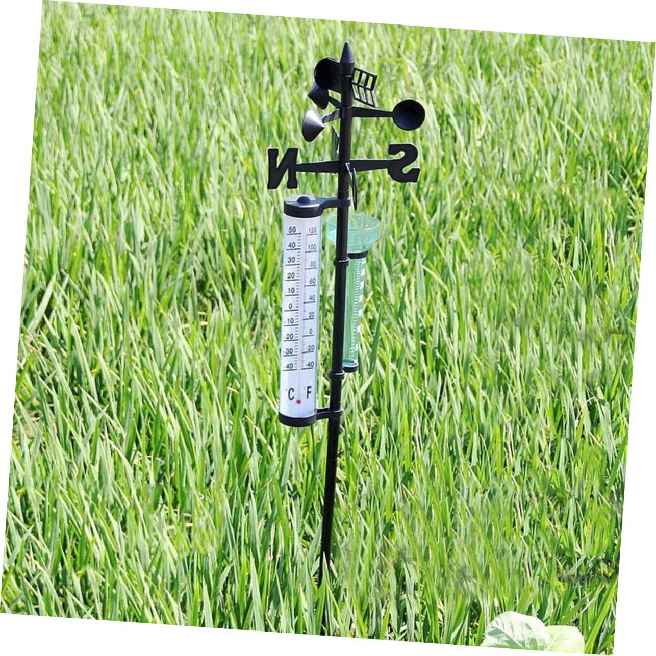 BESPORTBLE 2sets Termometro Esterno Pluviometro Misuratore Direzione Vento Strumento Meteorologico Giardino Agricoltura Misurazione Pioggia Temperatura Gradi Fahrenheit Celsius