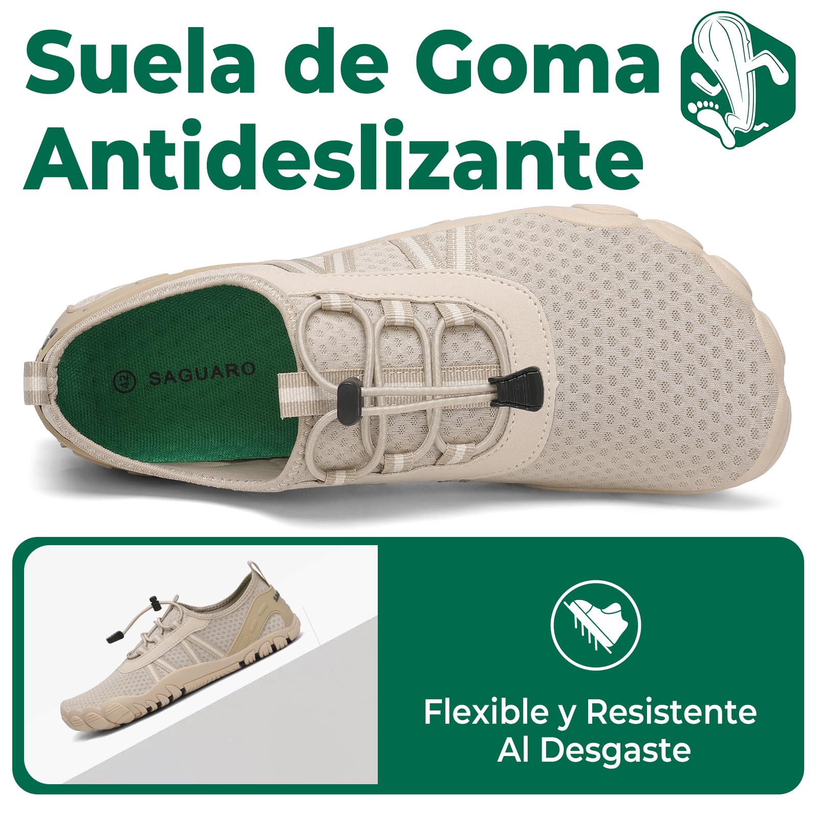 SAGUARO Escarpines Hombre Mujer Secado Rápido Barefoot Zapatillas de Agua Gr.36-48 — view 5