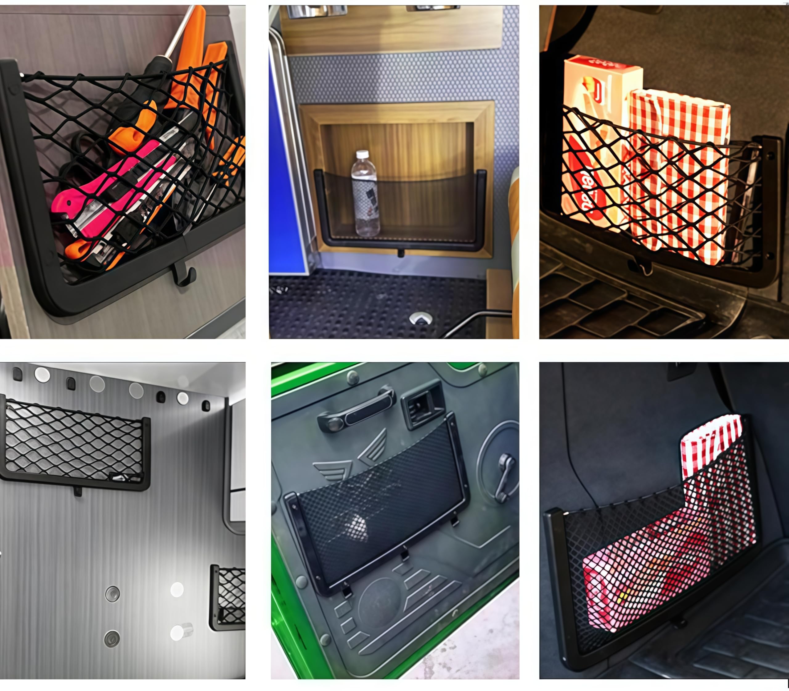 Confezione da 4 reti portaoggetti per auto, rete portaoggetti per bagagliaio, grandi dimensioni, borsa organizer tascabile per auto, camper, barca | Leroy Merlin