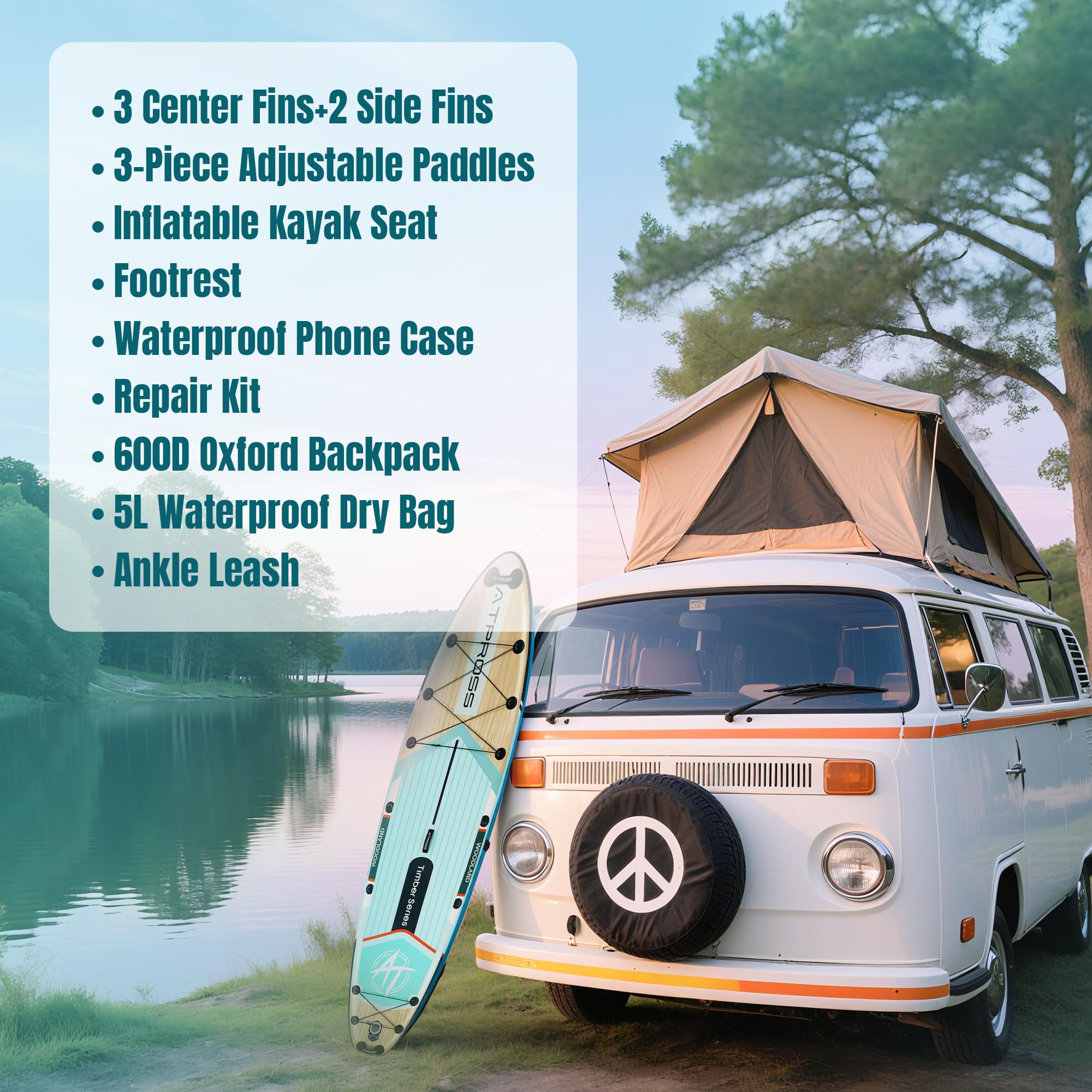 Tabla Paddle Surf Hinchable Inflable Extra Grande para Adultos, con Capacidad para 204,1 kg. con Kit de Accesorios Mochila. Kayak Inflable, Antideslizante, Ideal para Yoga,