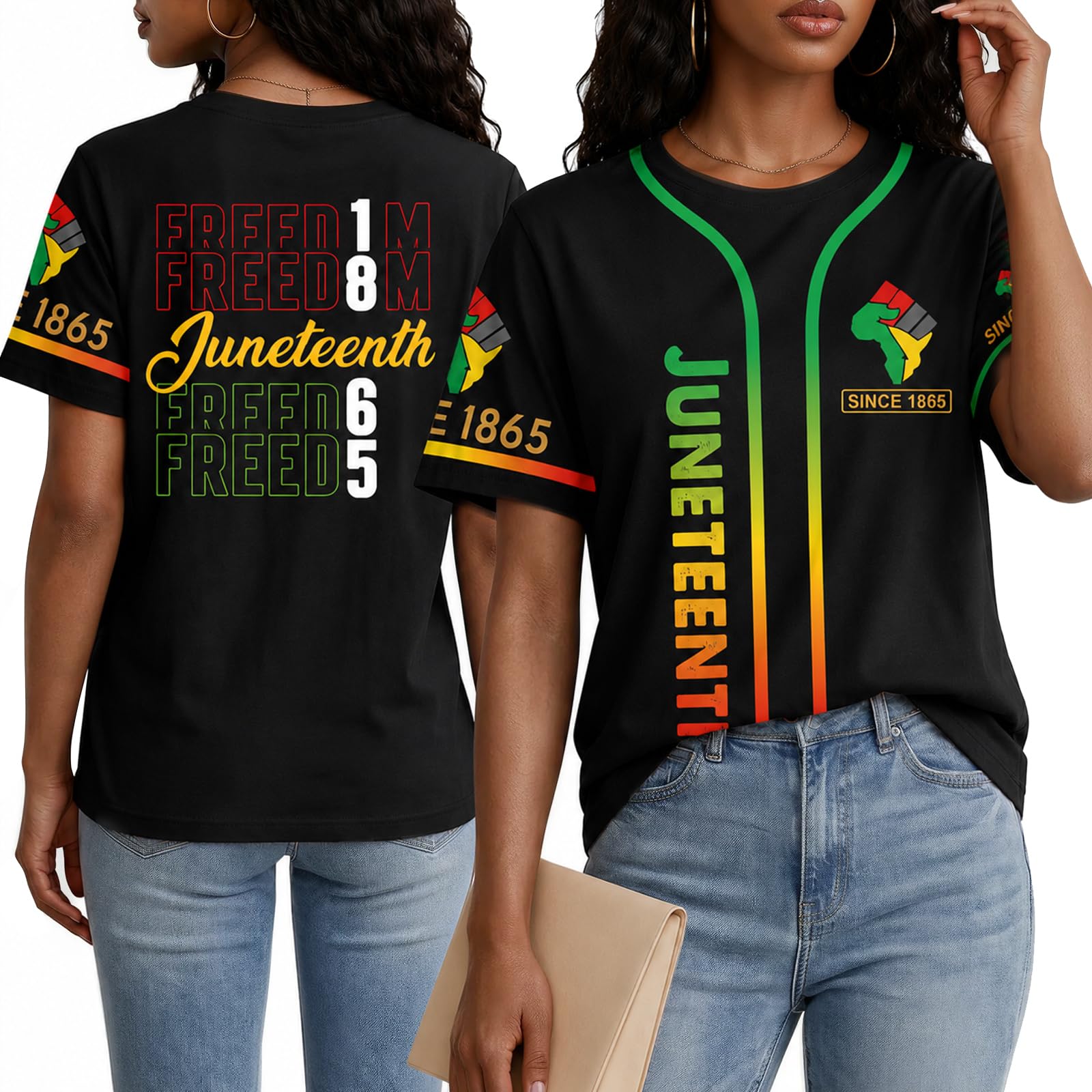 Juneteenth Shirts Women Celebrate 1865 Freedom Tshirt Black History Tee Tops African American T-Shirt