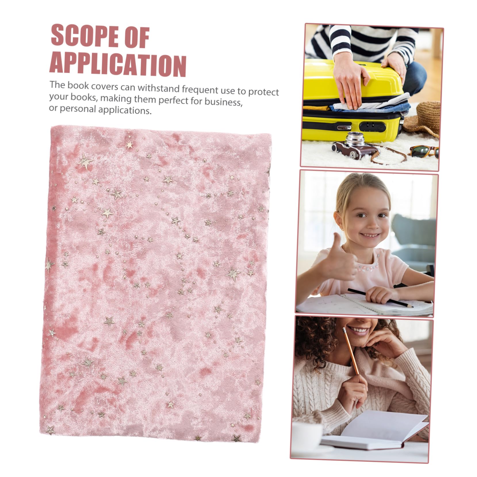2 Piezas Fin Accesorios Protectores Marcador Sujetalibros Cubiertas De Libros Estirables Película De Libros Mochila Arte Suministros De Diario Basura Libros De Bolsillo Paño Rosa