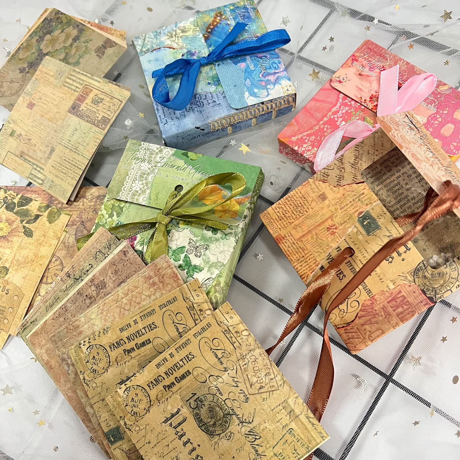 400 szt. Vintage papier do scrapbookingu DIY artykuły do dzienników papier dekoracyjny estetyczne artykuły pa papier do scrapbookingu lub dzienniki dziennik śmieci planery ramki na zdjęcia