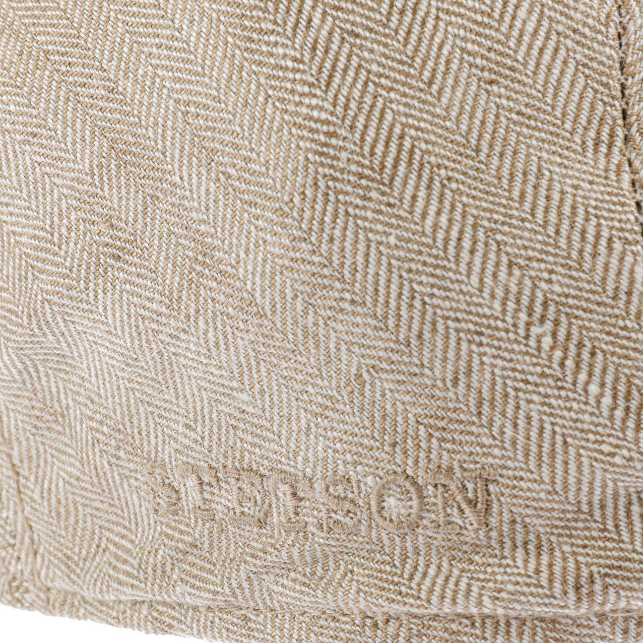 Stetson Herringbone lniana czapka z daszkiem męska – lniana czapka z daszkiem z ochroną UV 40 – czapka męska wyprodukowana w UE – czapka z bawełnianą podszewką – czapka z suwakiem na wiosnę/lato –