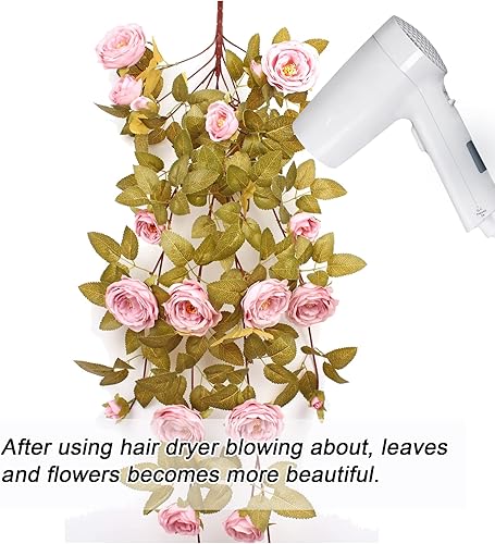 Miniatura 4 de Flores artificiales colgantes de seda peonías falsas vid de 4 pies plantas colgantes artificiales peonías artificiales para boda jardín decoración