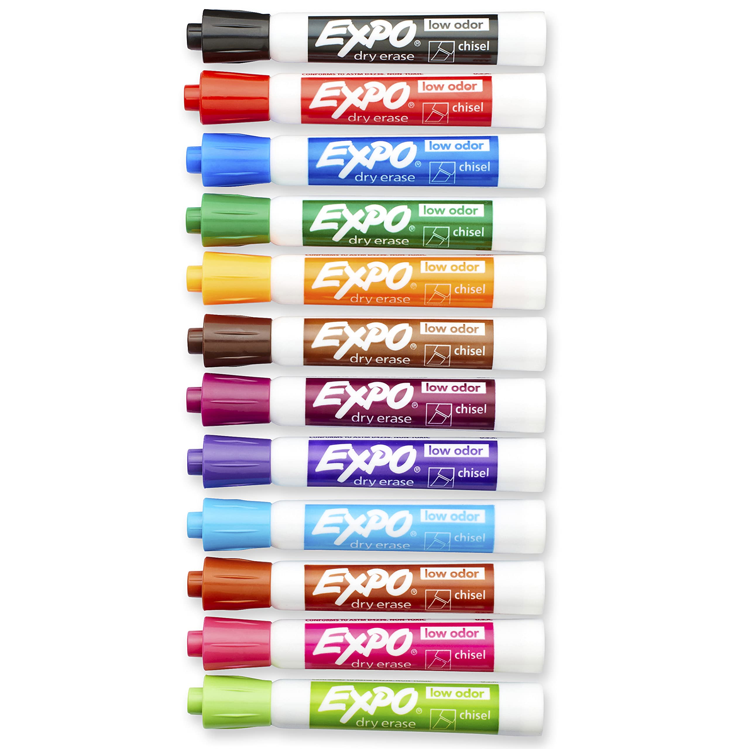 Buy EXPO Low Odor Dry Erase Markers, Chisel Tip, Assorted Colors, 16