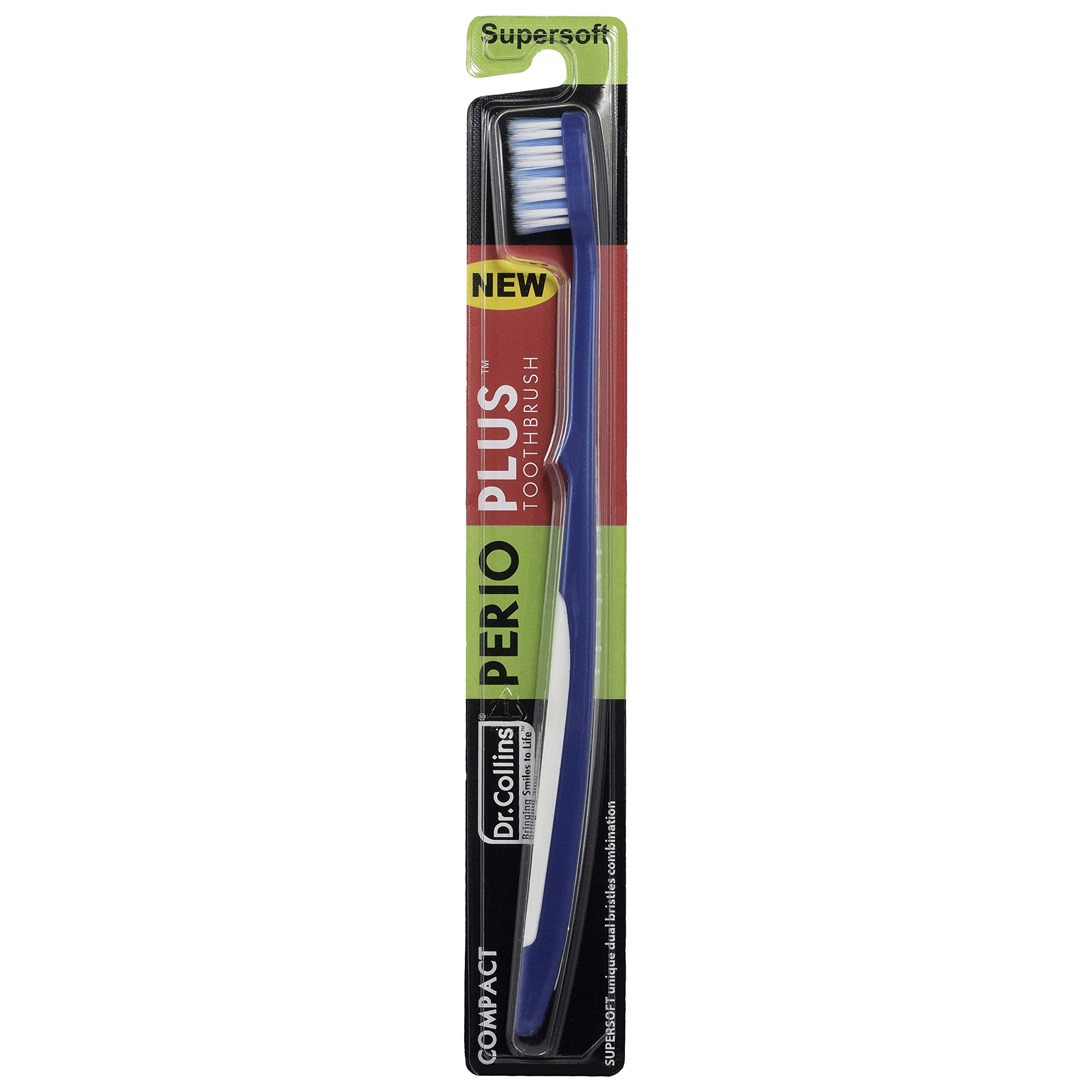 Dr. CollinsPerio Plus Compact Toothbrush, (Colors Vary)