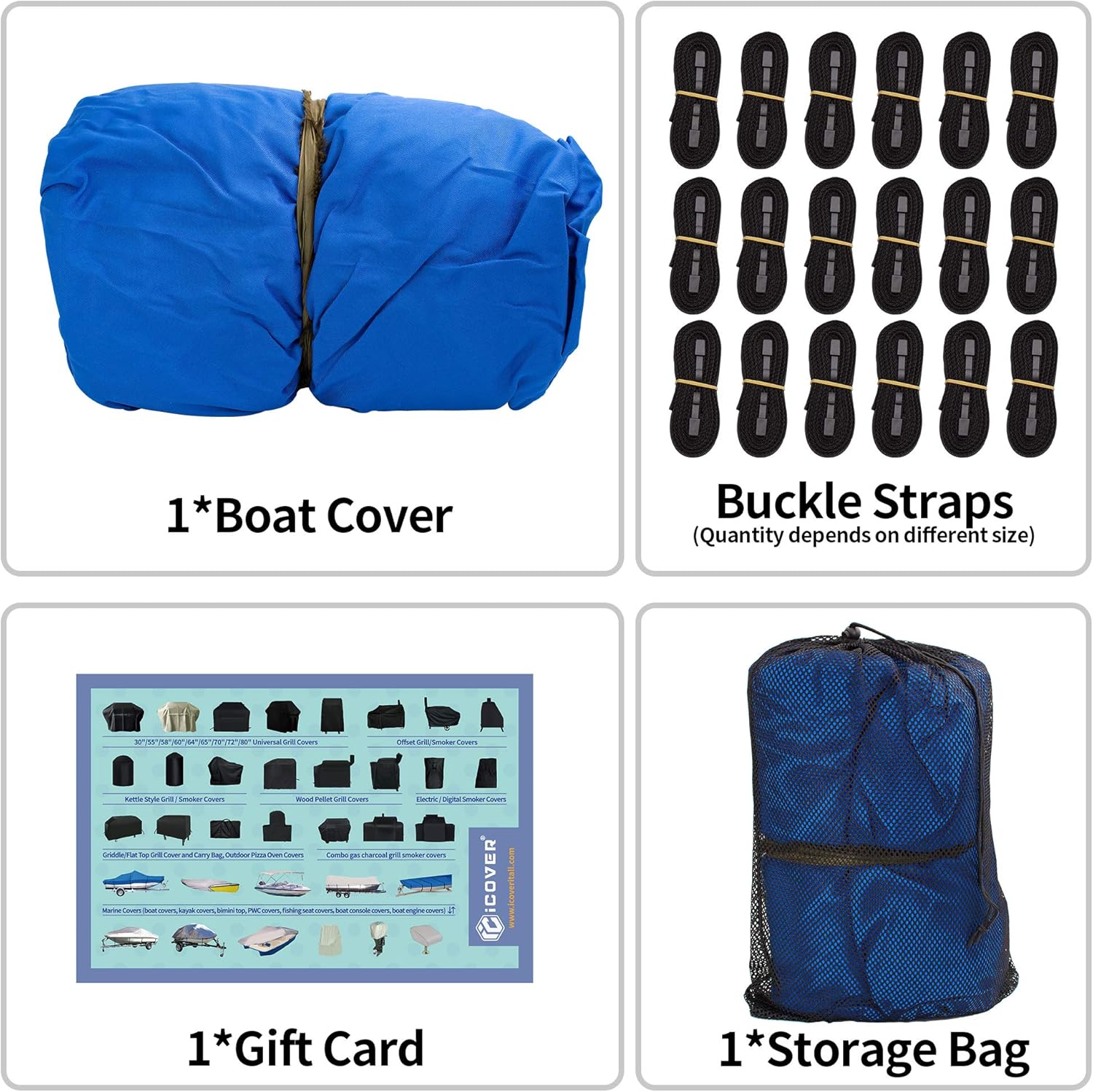 iCOVER Trailerable Boat Cover, Heavy Duty 600D Waterproof UV Resistant Marine Grade Polyester Fits V-Hull,TRI-Hull,Pro-Style,Fishing Boat,Runabout,Bass Boat : Sports & Outdoors