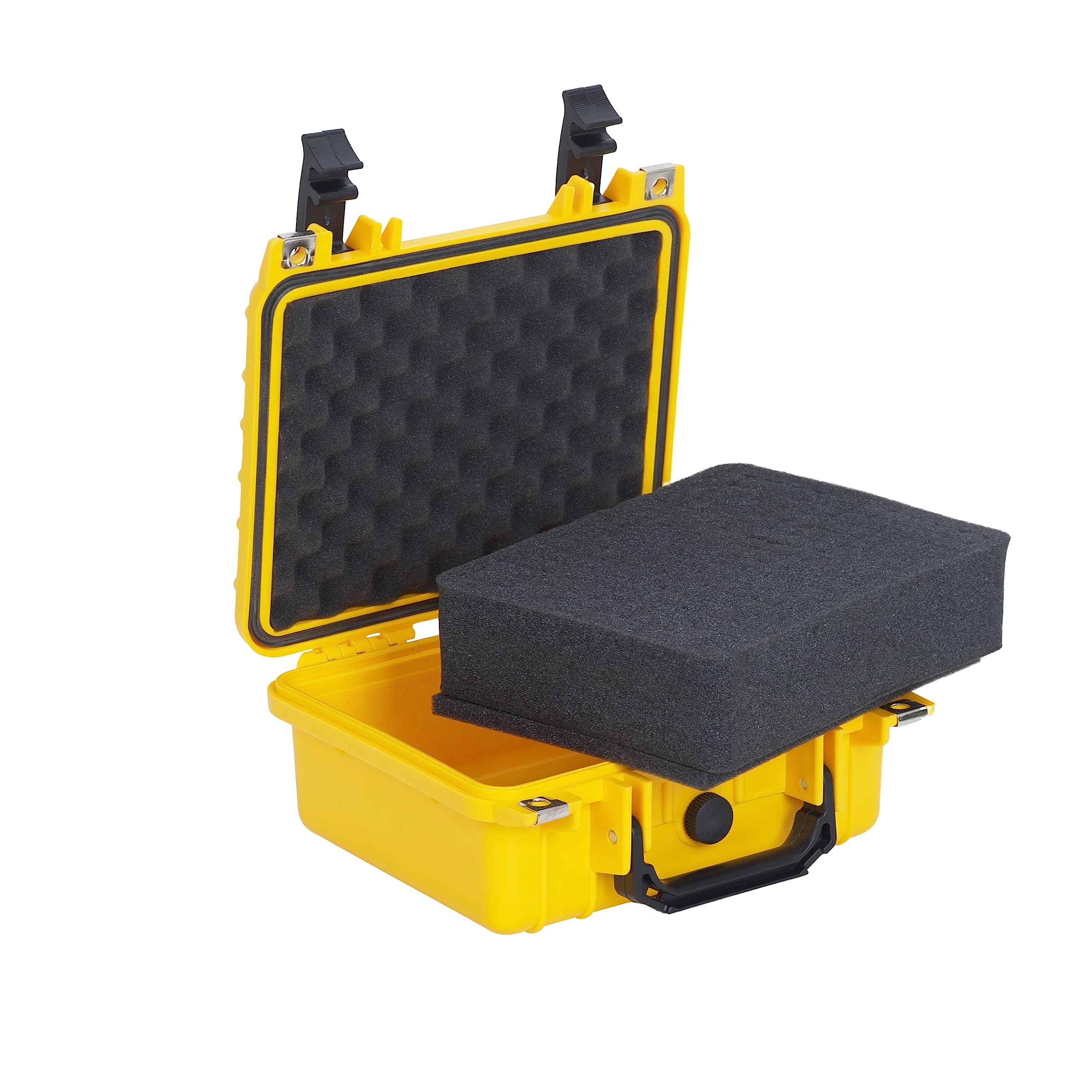 MEIJIA Waterproof Protective Case,Hard Camera Case with Customizable Foam, Fit for Drones Camera, Lens,10.62 x9.68x4.87inches (Yellow) - Image 3