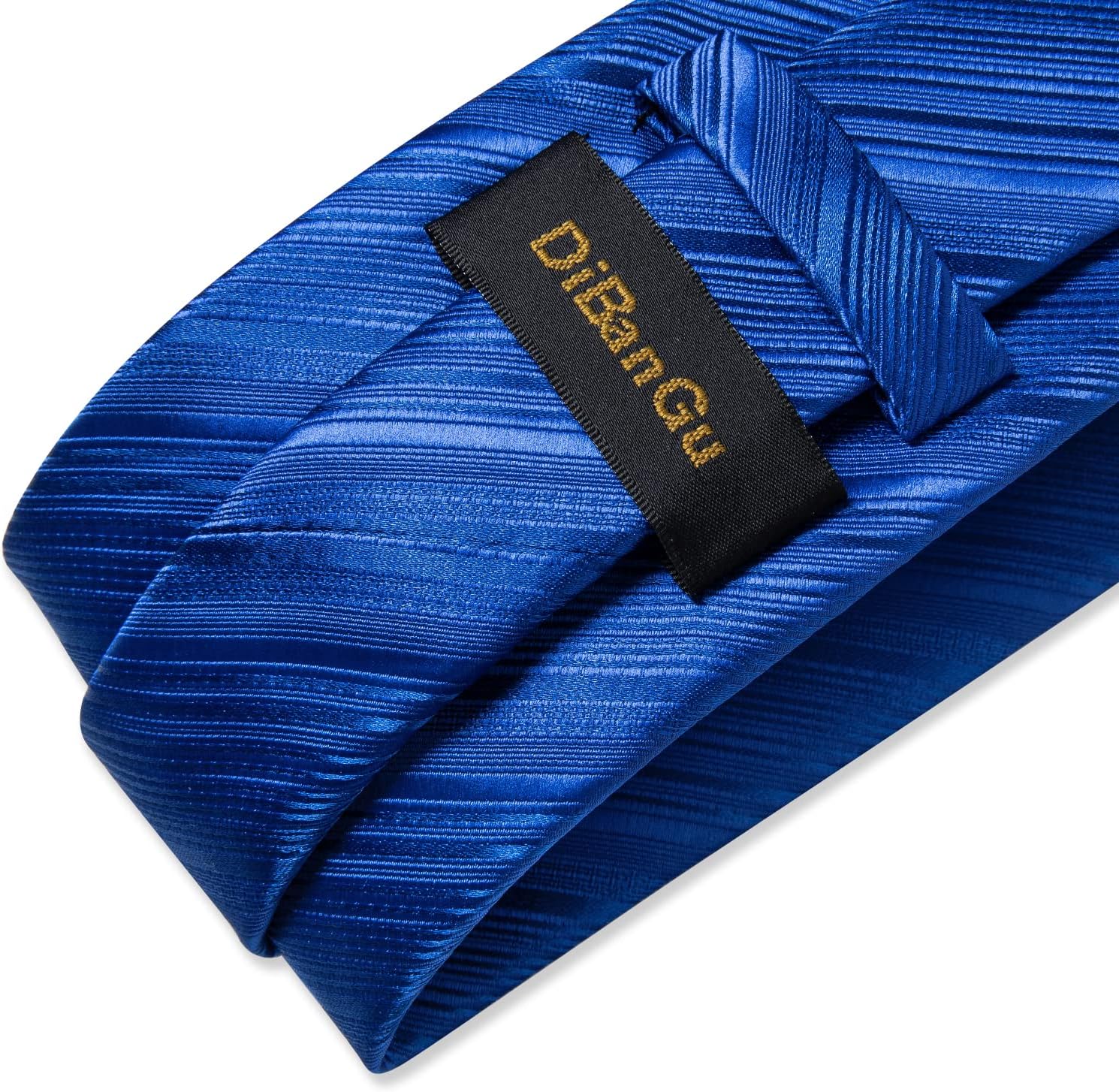 DiBanGu Mens Striped Tie Silk Woven Necktie and Pocket Square Cufflinks Tie Clip Set Wedding Business Formal Gift Tie for Men - Image 5