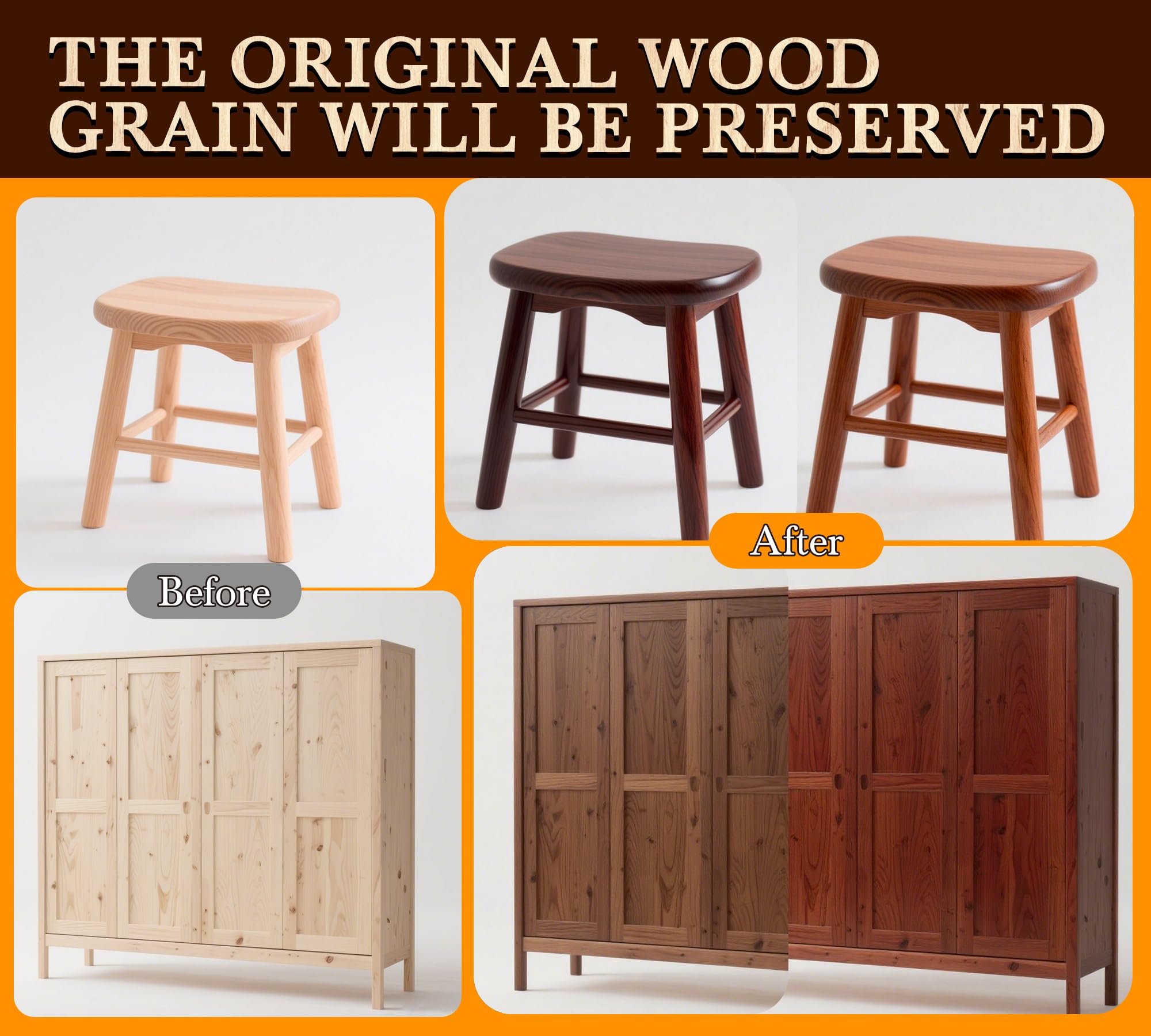 Tinte a base - Palisandro | 250 ml Barniz base agua para muebles de madera interior y exterior, puertas, ventanas, armarios, no tóxico, resistente a tintes - 2