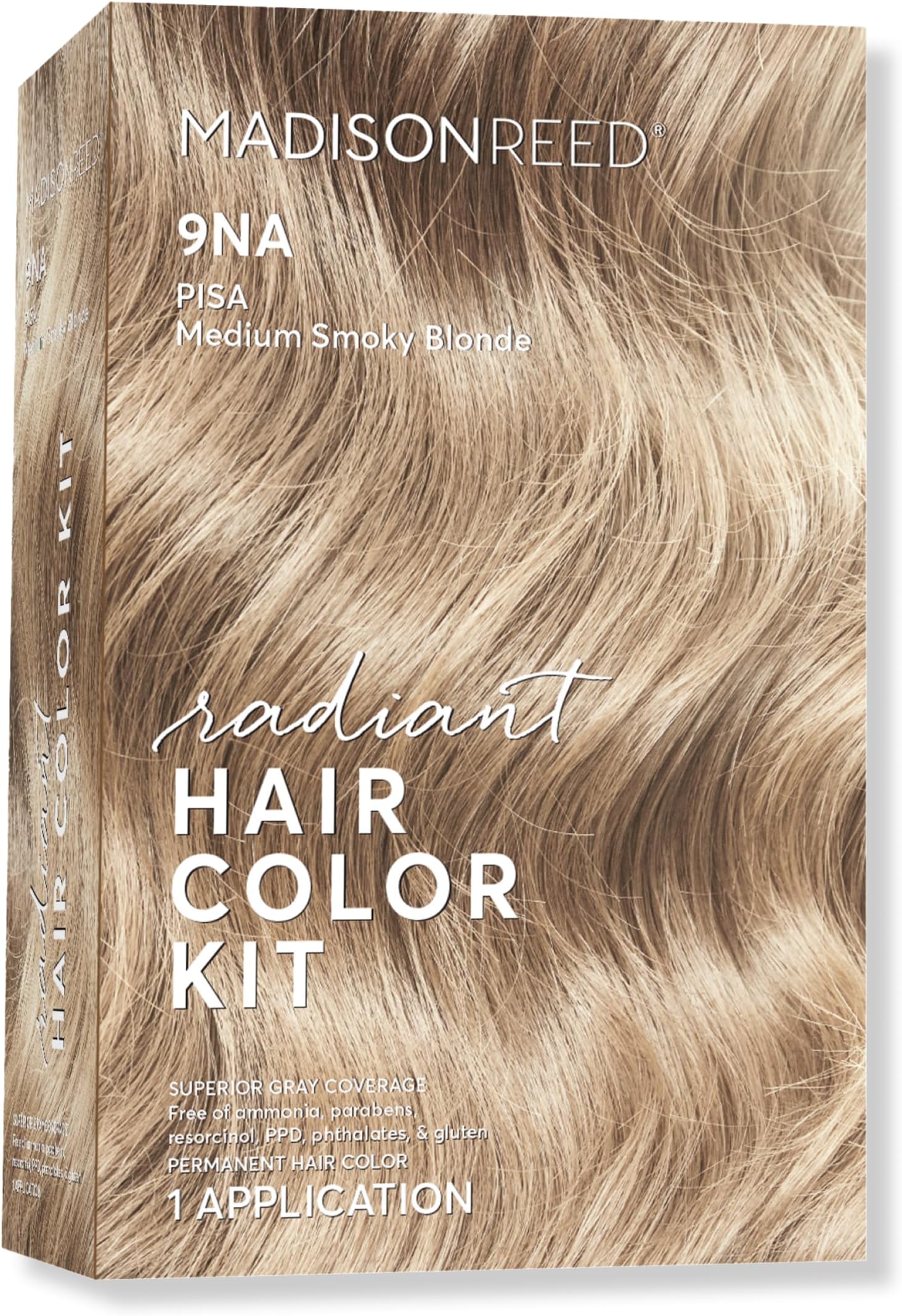 Madison Reed Radiant Hair Color Kit - 9NA Medium Cool Blonde with Ash Undertones (Pisa Blonde), Dimensional Gray Hair Blending Permanent Hair Dye, PPD-Free & Ammonia-Free, 1 Pack