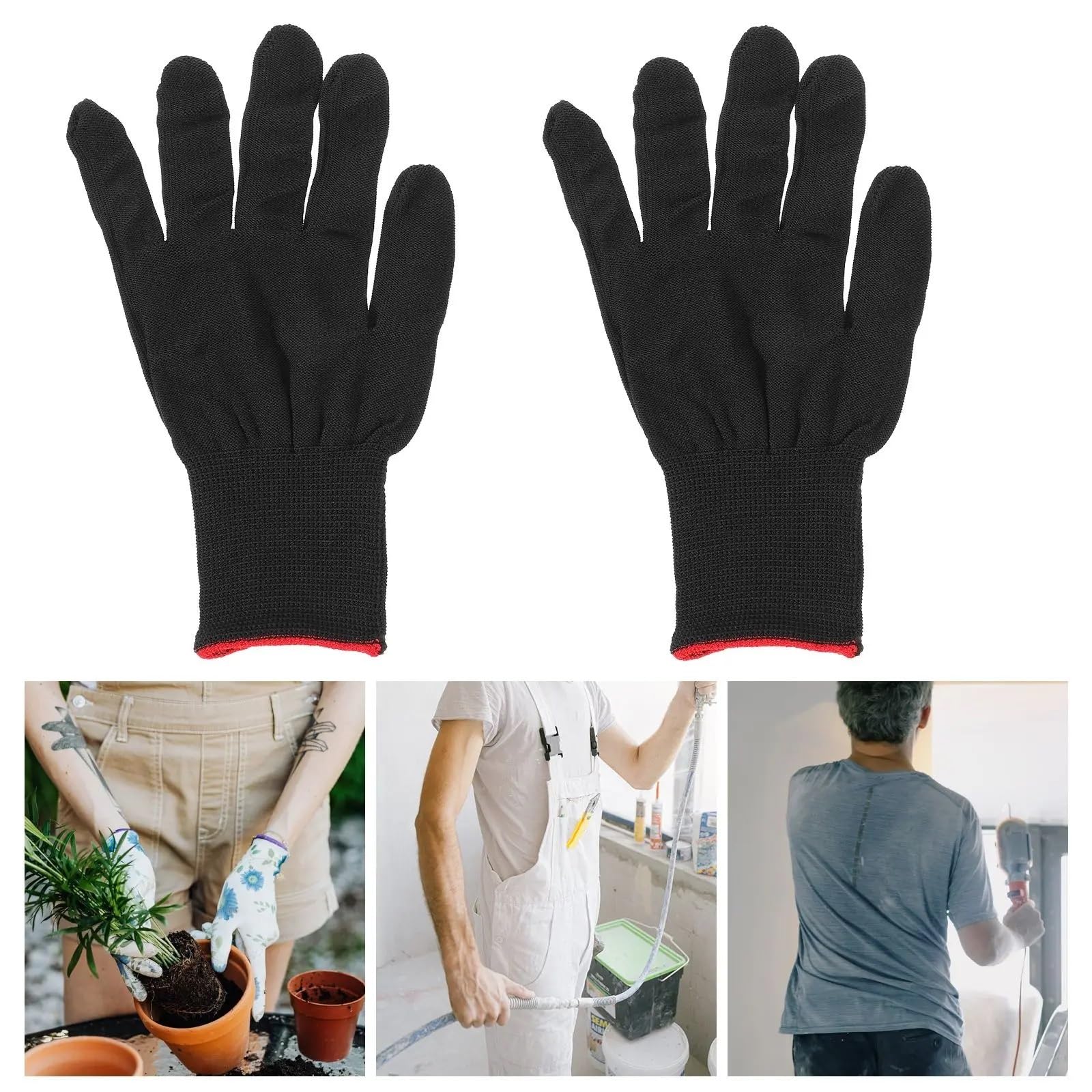 12 par rękawic antystatycznych, materiał poliestrowy, ochronne, robocze, dzianinowe, rozmiar XL, laboratoryjne, przemysłowe, bezpieczne, wygodne