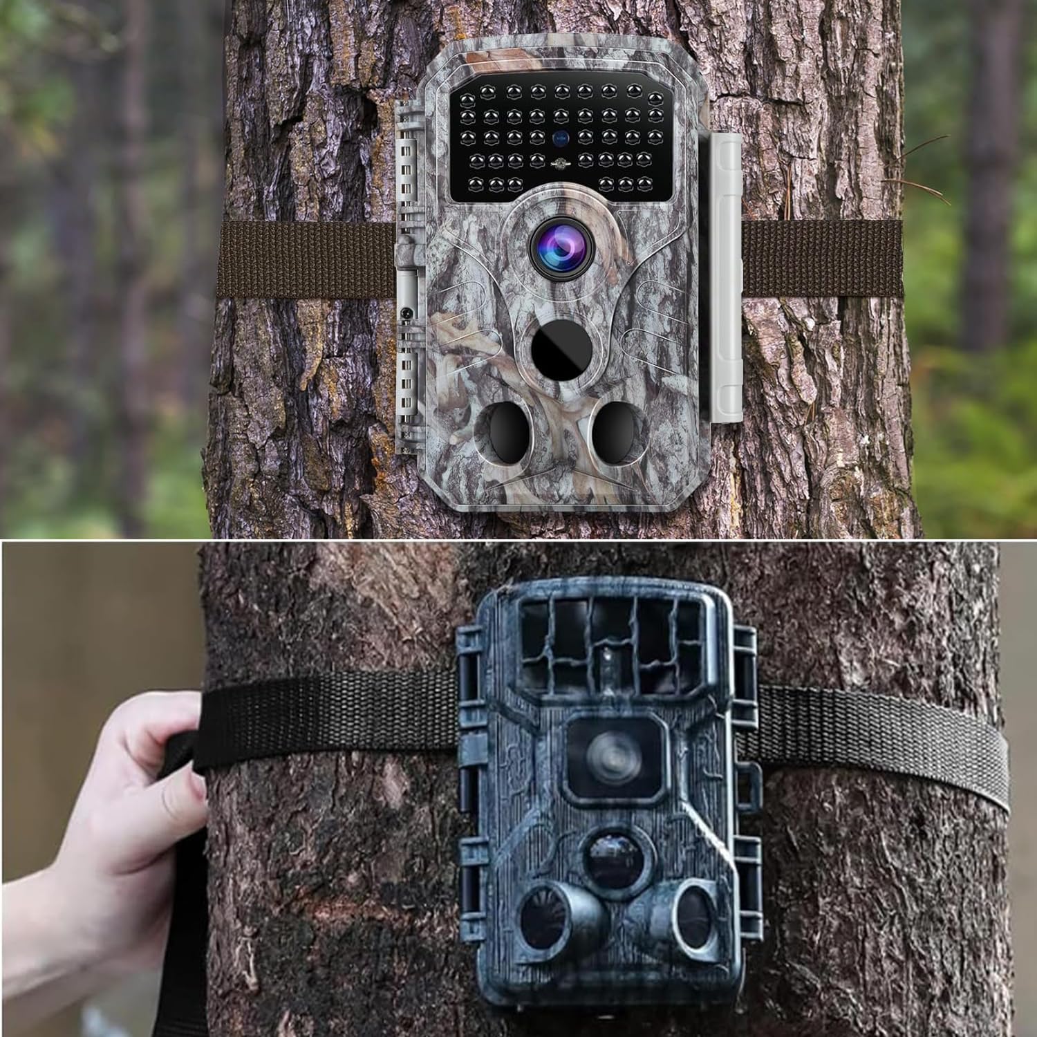 Correa para cámara de caza, correa de fijación para cámara de caza, correa de fibra de nailon de 1,40 cm, accesorio para cámara de caza (4 unidades)