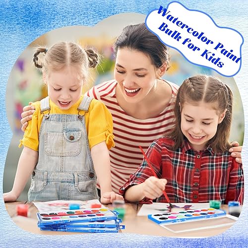Miniatura 6 de Jexine Juego de 48 pinturas de acuarela de 16 colores, lavable a granel, pintura de acuarela con pinceles para adultos, actividades artísticas,
