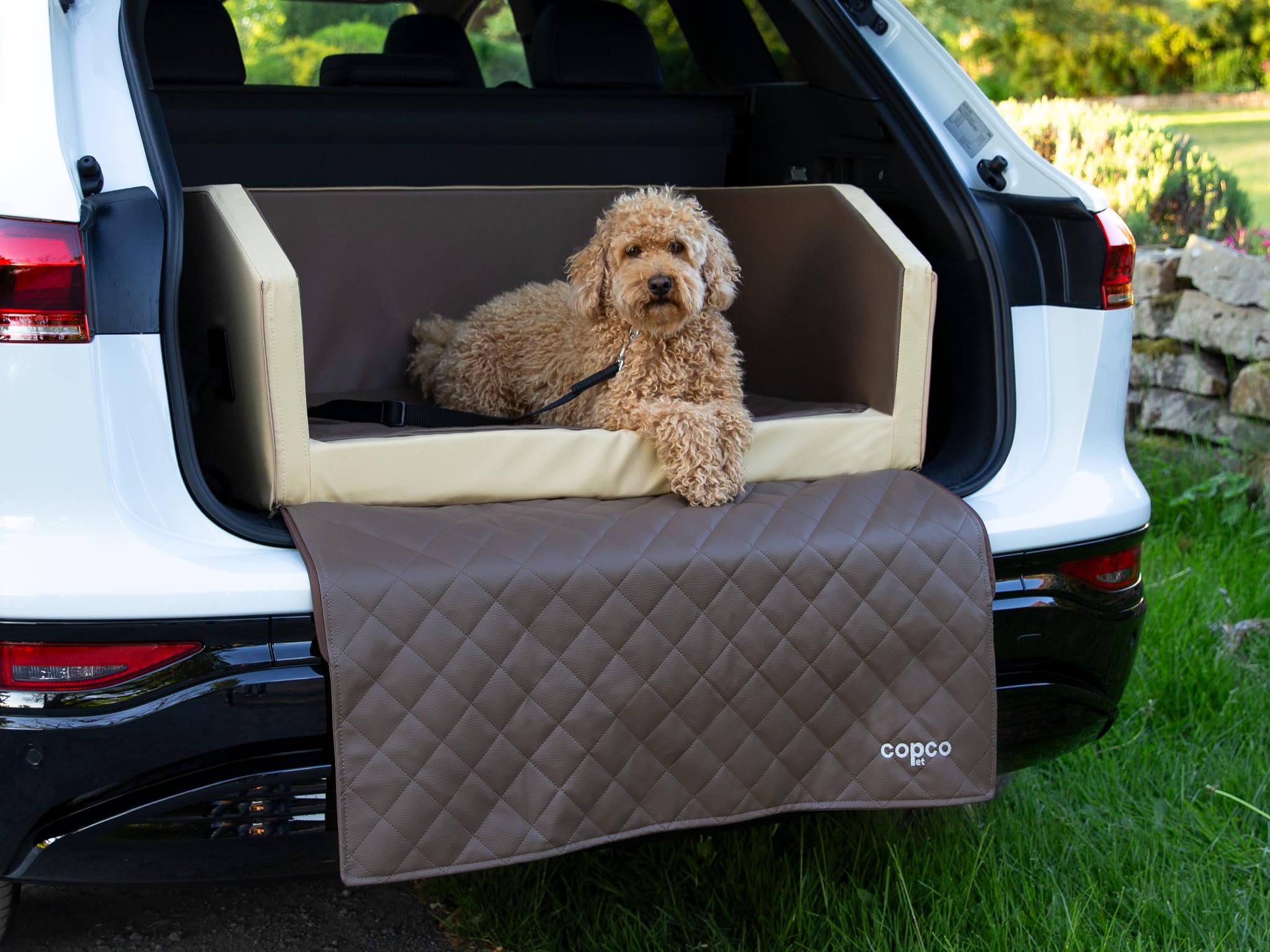CopcoPet - Cama Para Perros Travel Bed Para Maletero De Piel Sintética De 110 X 90 X 38 Cm - Protector Para Maletero De Perro Impermeable Y Resistente
