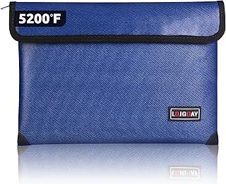 Fireproof Document Bag - with 5200°F Heat Insulated, Waterproof Fireproof Bag with Zipper, 8 Layers of Functional Materials, Fireproof Money Bag for Cash/Documents/Valuables, Fire Bag 11"x7.7"