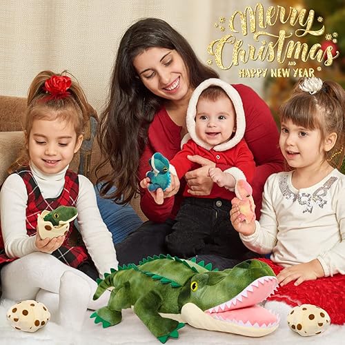 Miniatura 4 de MorisMos Animal de peluche de pingüino con bebé en el interior, juguete de peluche grande para mamá y 3 pingüinos de peluche para bebés, adornos de