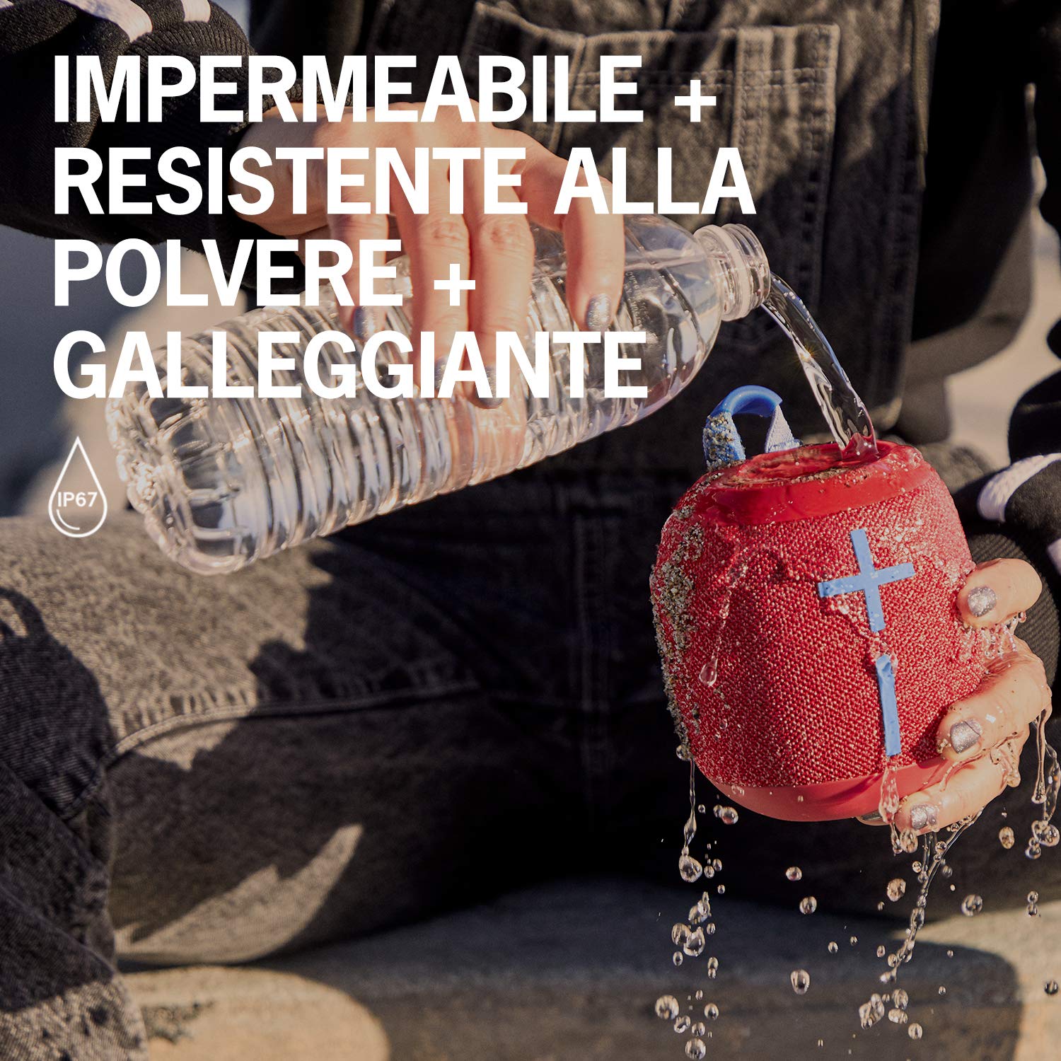 Ultimate Ears Wonderboom 2 Altoparlanti Bluetooth Wireless Portatili, Suono 360°, Bassi Potenti, Outdoor Boost, Impermeabile, Accoppia 2 Speaker per True Stereo, Batteria 13 ore, Blu