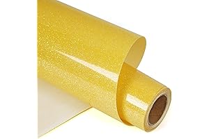 HTVVETUR Yellow Glitter Heat Transfer Vinyl Roll