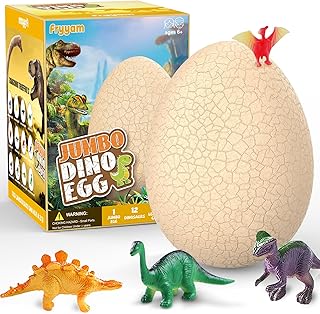 Jumbo Dinosaur Eggs Excavation Dig Kit, Dinosaur Toys with 12 Different Dinosaurs Inside in Giant Dino Egg, Kids Dinosaur Party Favor Educational Science STEM Toy, Birthday Easter Gift for Boy & Girl