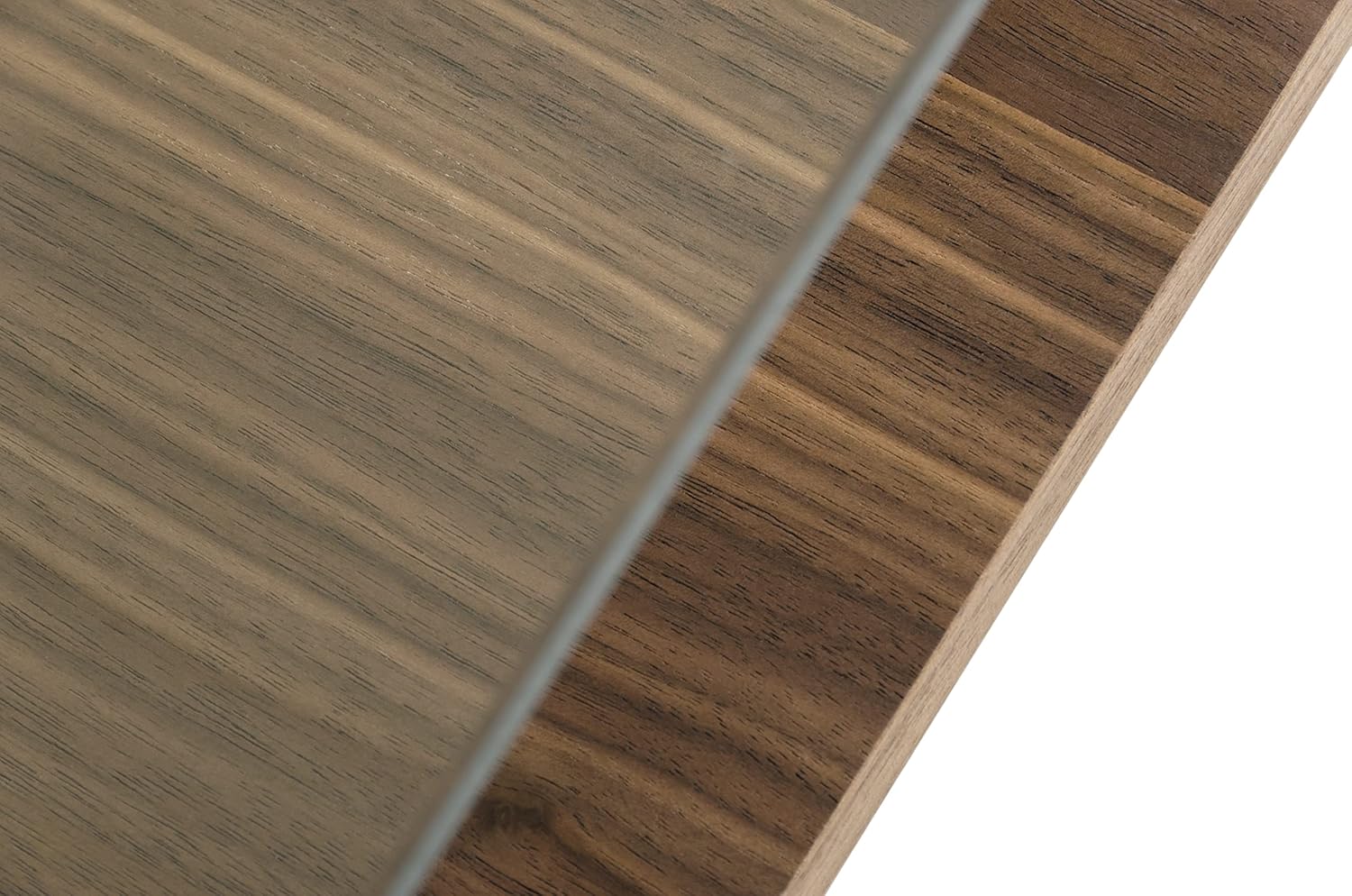 Limari Home Cadmus Collection Modern Living Room Double Layer Glass and MDF Veneer Finish Storage Coffee Table, Walnut