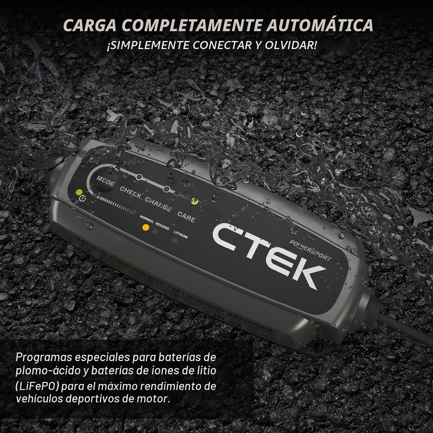 CTEK Cargador de batería de Coche para Coche Camiones Moto Batería Desde 5Ah | Potección contra Cortocircuito 40-310
