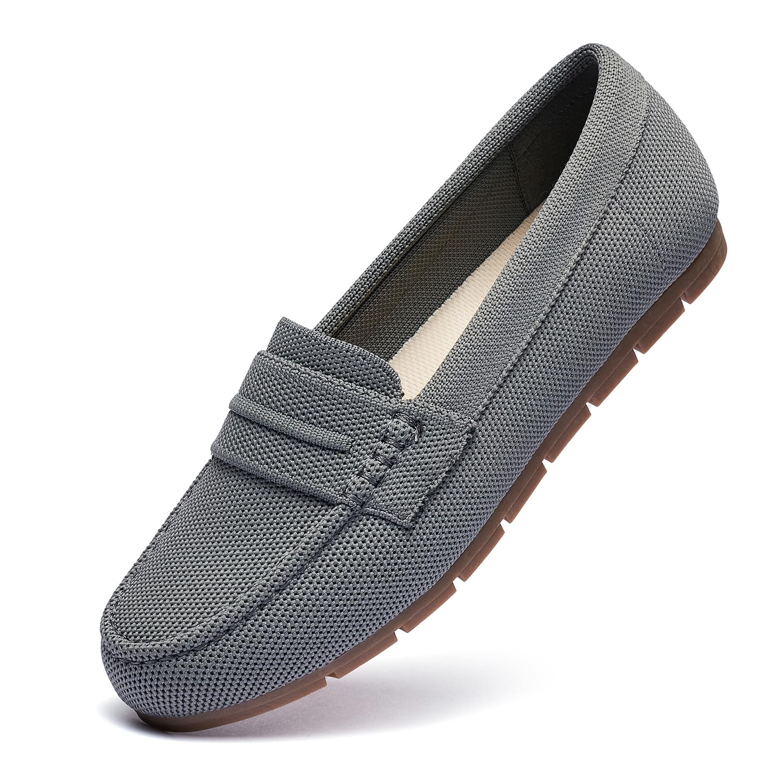 Loafers for Women Comfortable Dressy Casual Work Flats Lightweight & Breathable Slip On Walking Shoes Knit