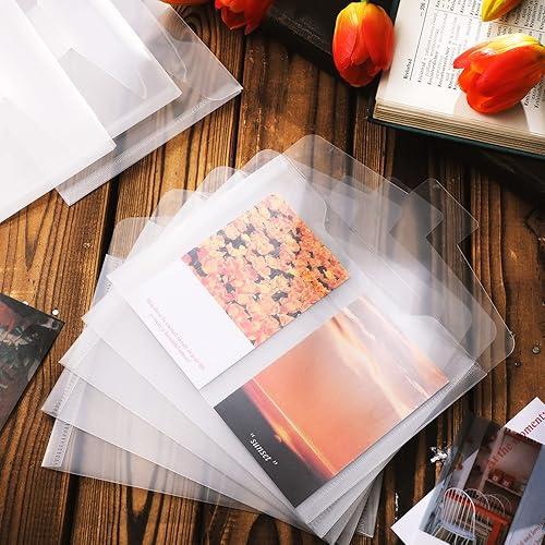 Miniatura 6 de 48 bolsas de almacenamiento de sellos y troqueles a granel y hoja magnética de goma, bolsillos de almacenamiento resellables transparentes, para