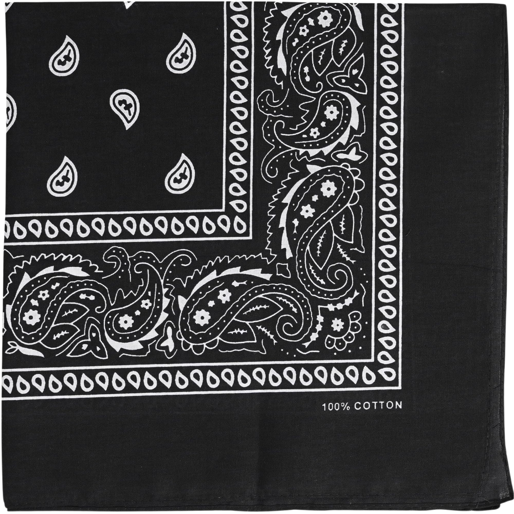 Unisex Novelty Bandanas Paisley Cotton Bandanas-Black-image-26