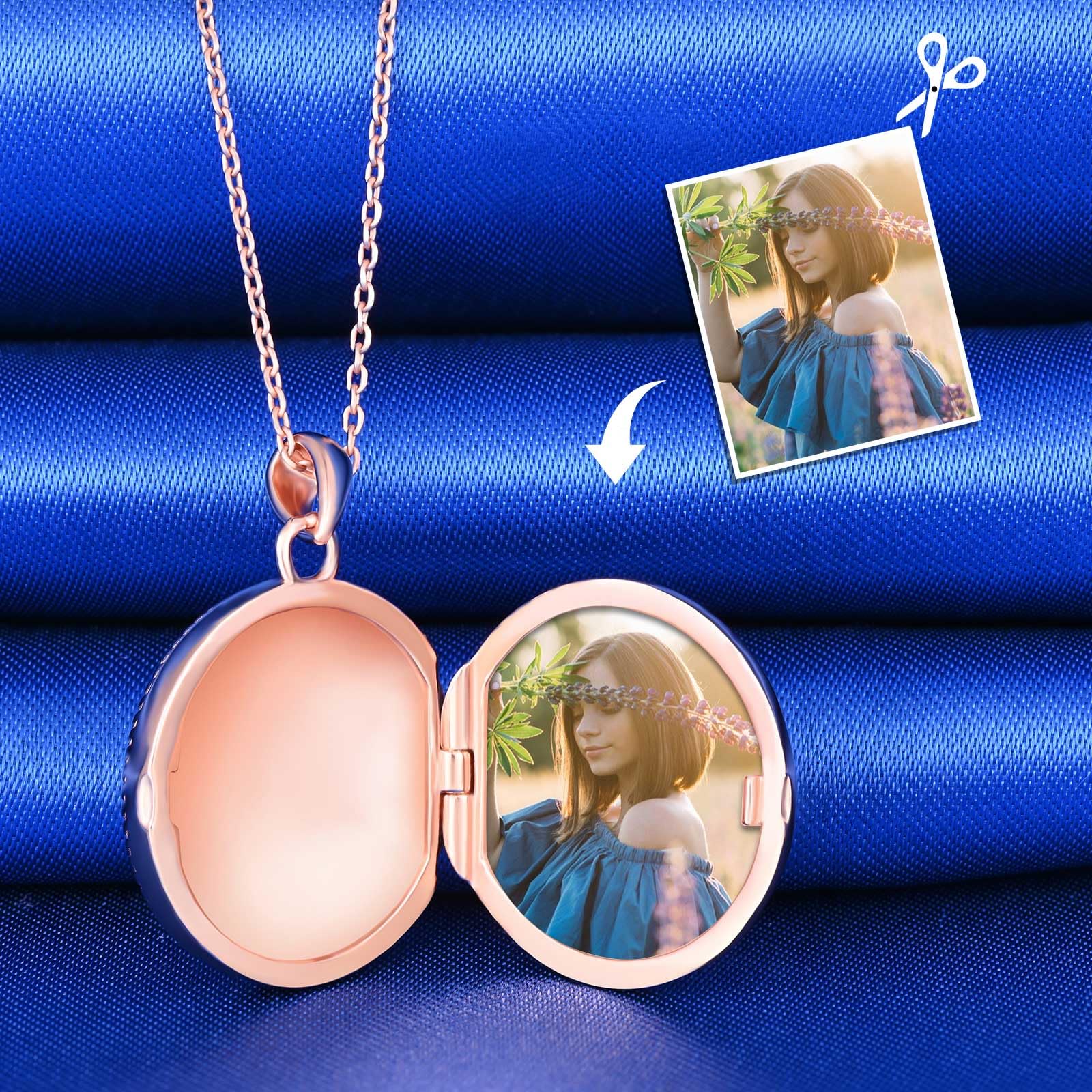Collane Ciondoli Foto da donna ragazza Collana Medaglioni in argento 925 Fotografia Ciondolo Albero della Vita personalizzato Pendenti aperto amuleto rotondo di moda