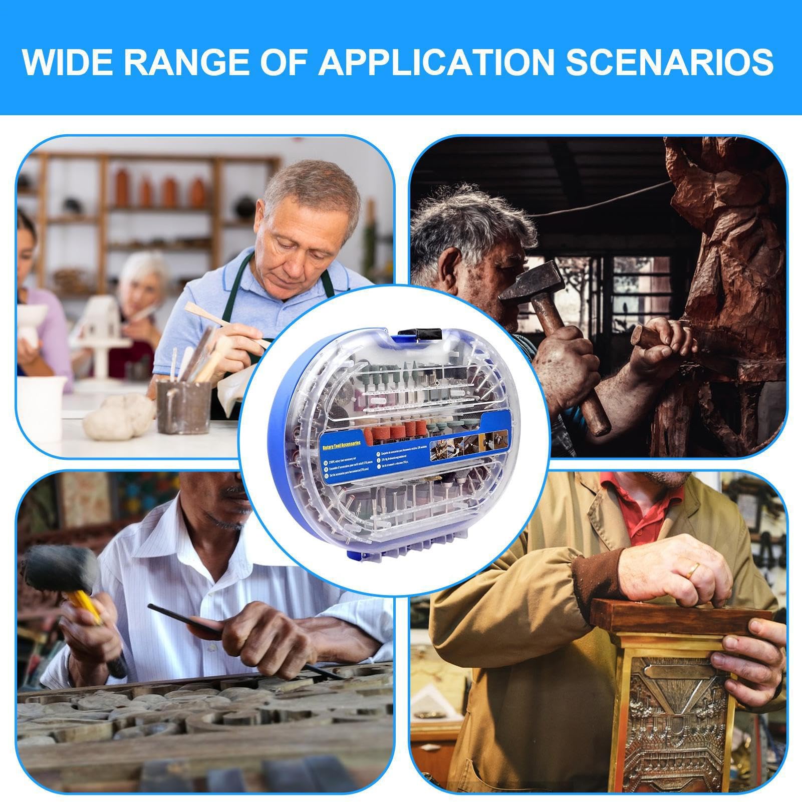 Kit per Utensile Rotante 276 Pezzi di con | Set Multiuso per Utensile Rotativo Riparazioni Domestiche Fai Da Te