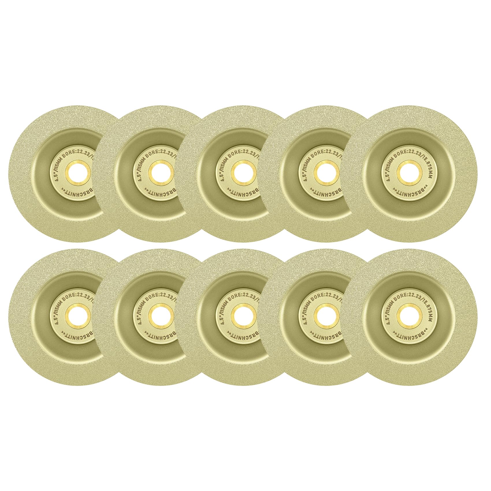 BRSCHNITT Diamond Grinding Cup Wheel-10pcs 115mm for Dekton Porcelain Tile Ceramic Glass Granite Marble Grinding Disc Fits 7/8-5/8 Inch Arbor 115mm