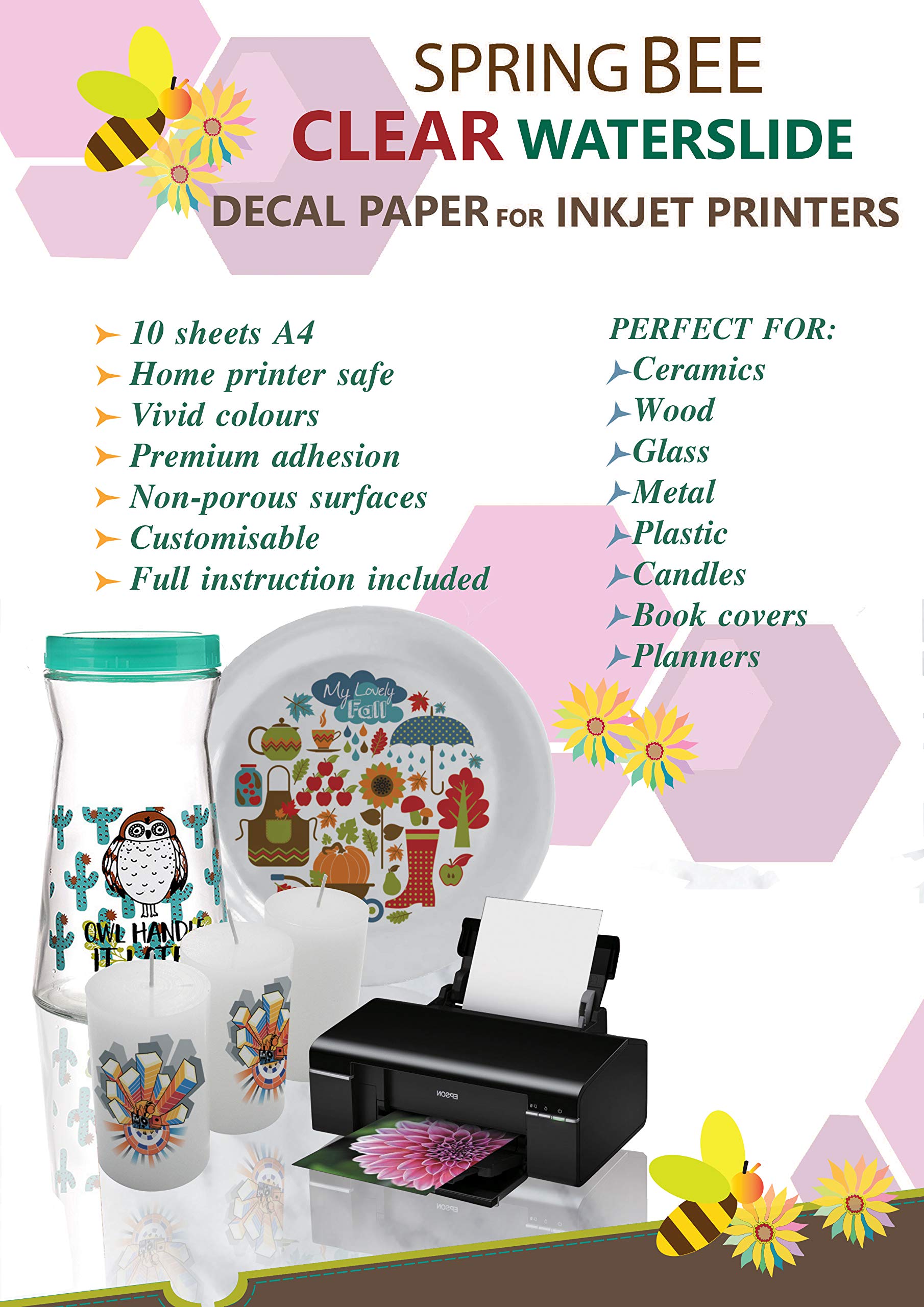 Buy A4 Waterslide Decal Paper Clear for Inkjet Printers 10 Sheets