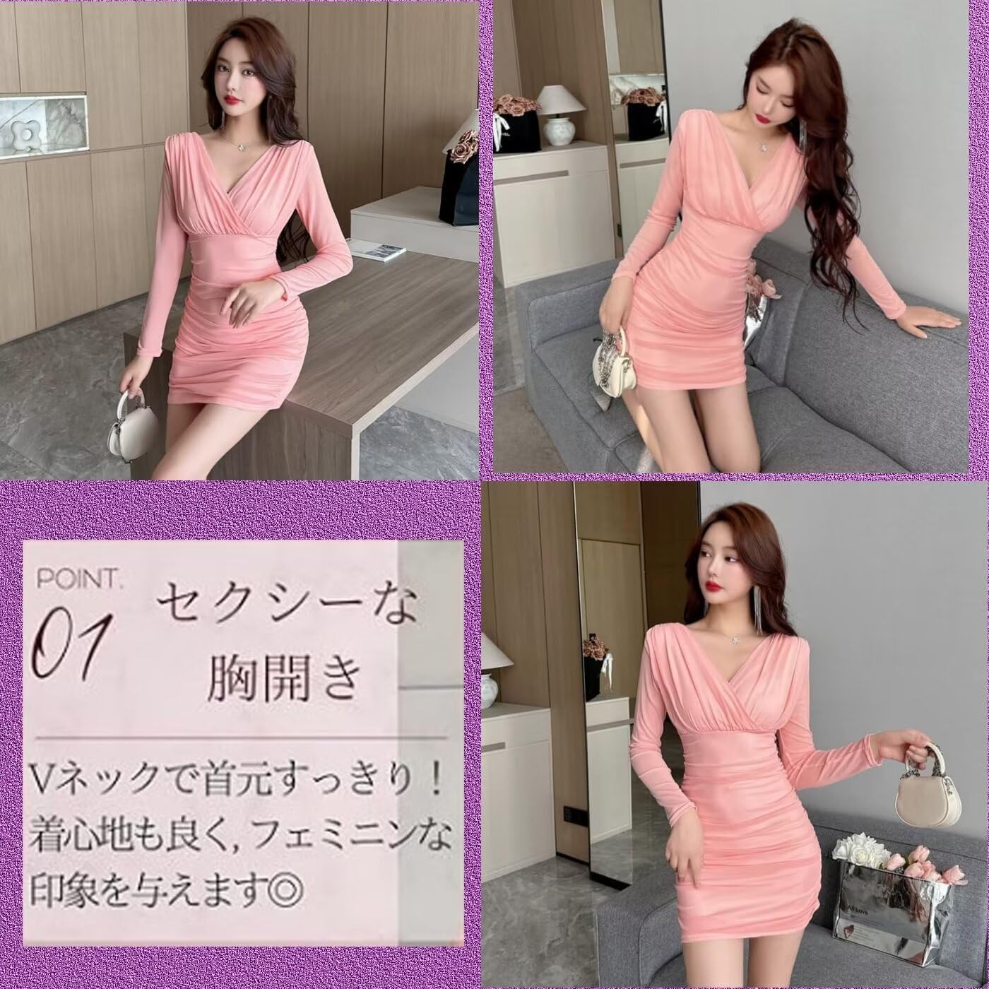 YOTORISAKI ミニワンピース カシュクールデザイン