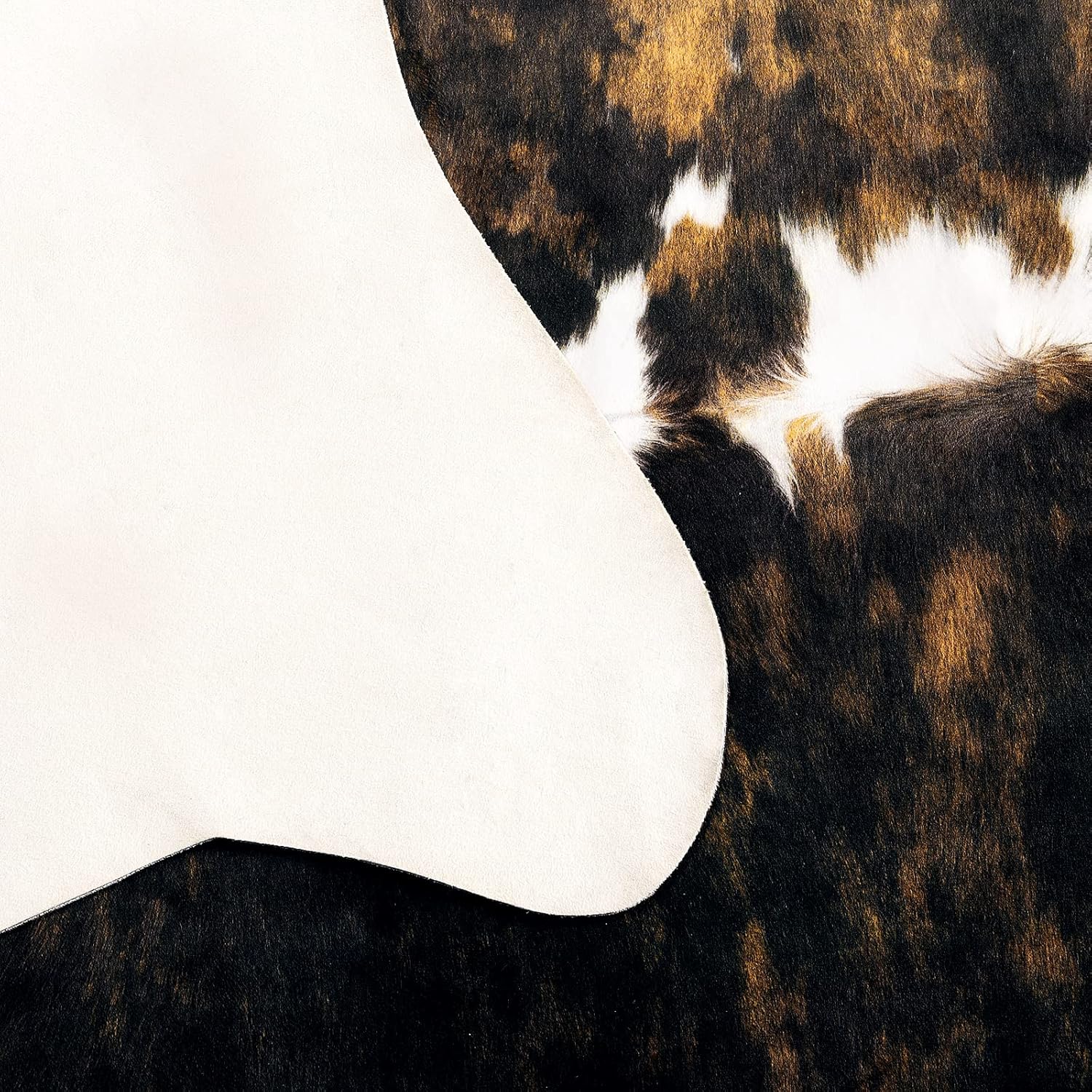 HOMORE Cowhide Rug, 3.6 x2.3ft Area Rugs Small Cow Print Rugs for Bedroom Faux Cow Hide Animal Print Rug for Living Room Office Table Western Decor, Dark Brown