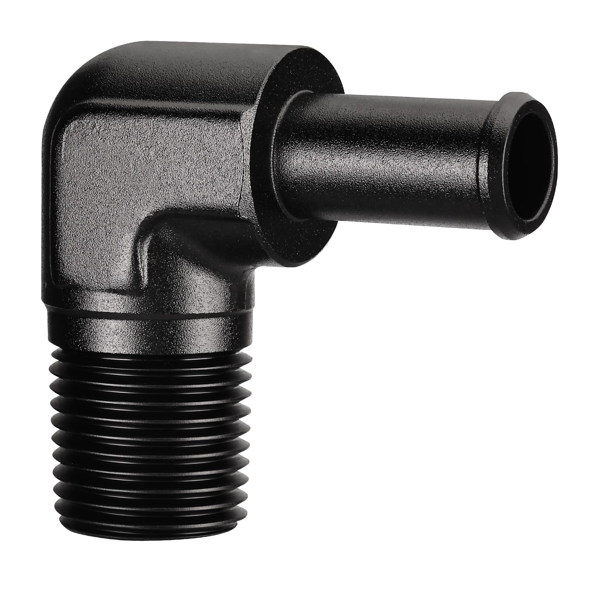 EVIL ENERGY 1/2" NPT Male to 1/2" Barb Fitting Adapter 90 Degree Aluminum Black