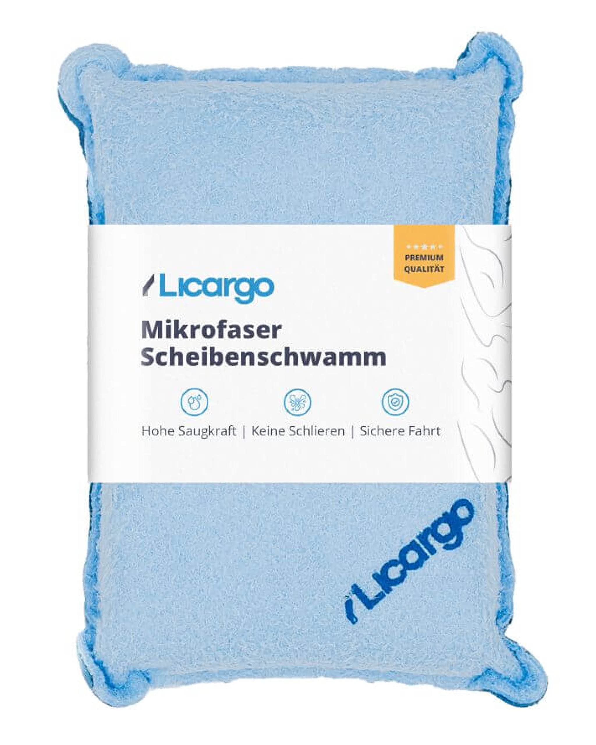 LICARGO® Mikrofaser Scheibenschwamm - gegen Beschlagene Autoscheiben - garantiert streifenfreies Ergebnis - Auto Schwamm Scheibe, Fensterschwamm Auto, Schwamm Autoscheiben