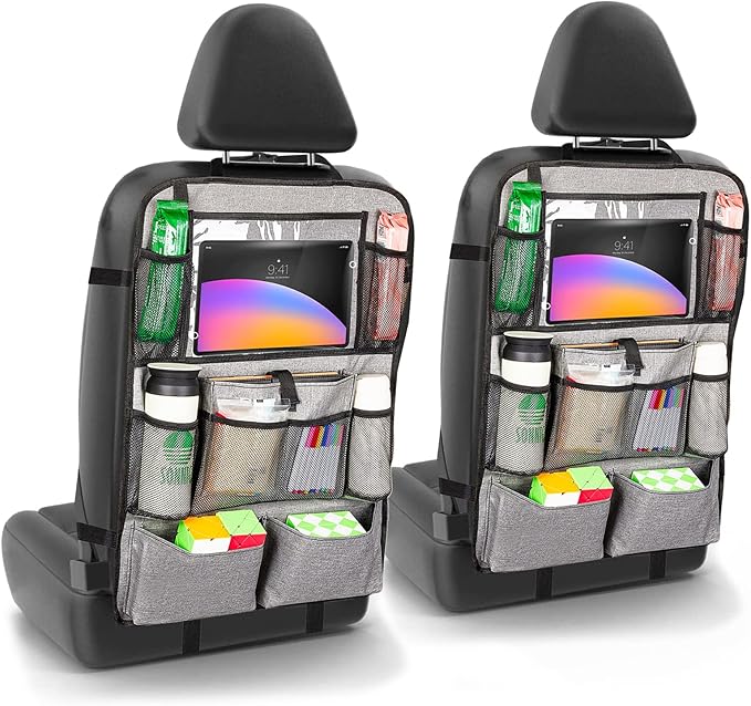 Pystuvo Car Seat Organiser, 2 Pack Car Organiser, Car Organiser Back