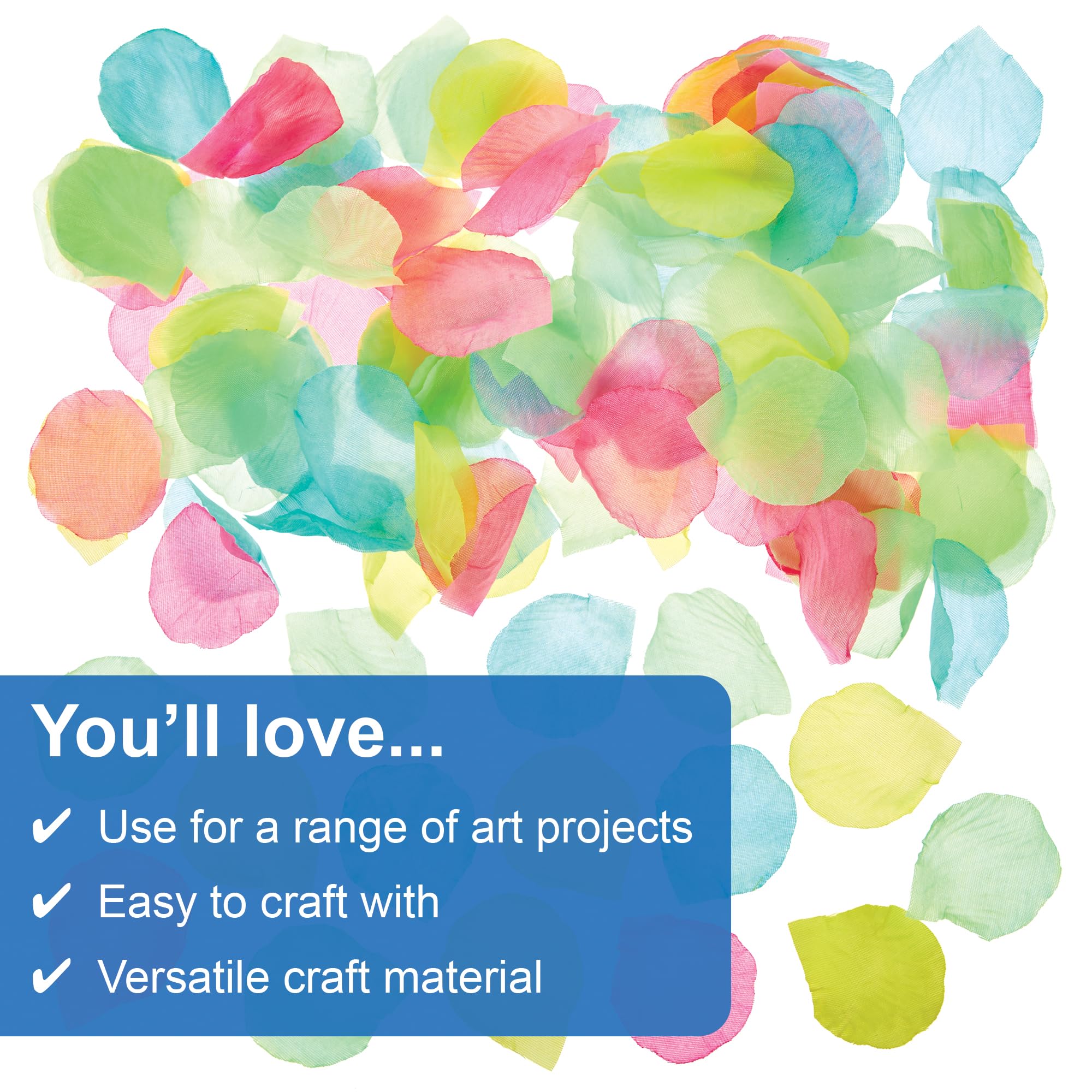 Baker Ross FN131 Fabric Petals - Pack of 240, Petals for Arts and Crafts Decorations, Weddings and Flower Arrangements - Image 3
