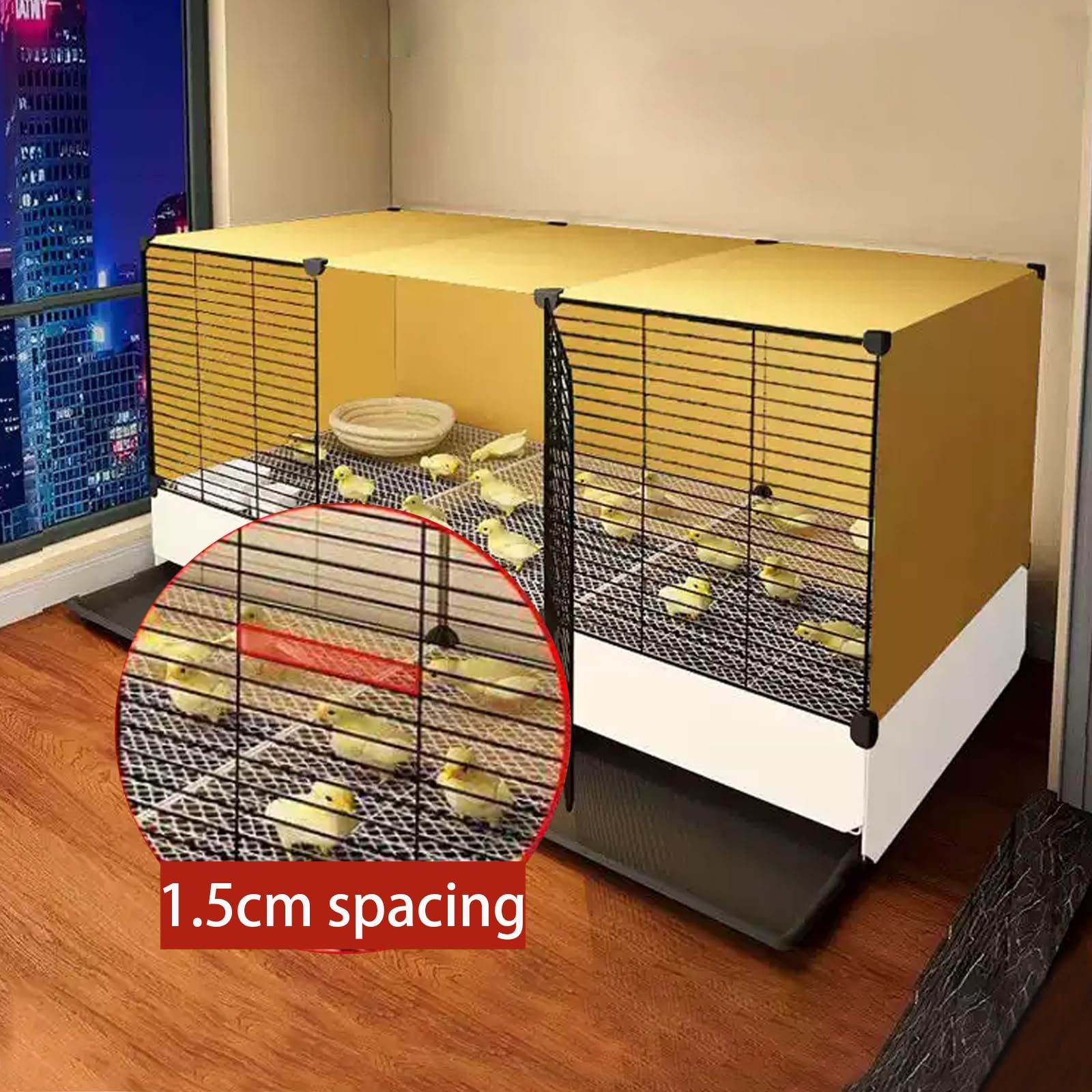 Jaula para Gallinas con Bandeja Extraíble Gallinero Corral Interior para Cría De Aves Fácil De Limpiar para Pollitos Patitos Conejos Aves De Corral También Se Puede Utilizar(Yellow,70x35x52cm)