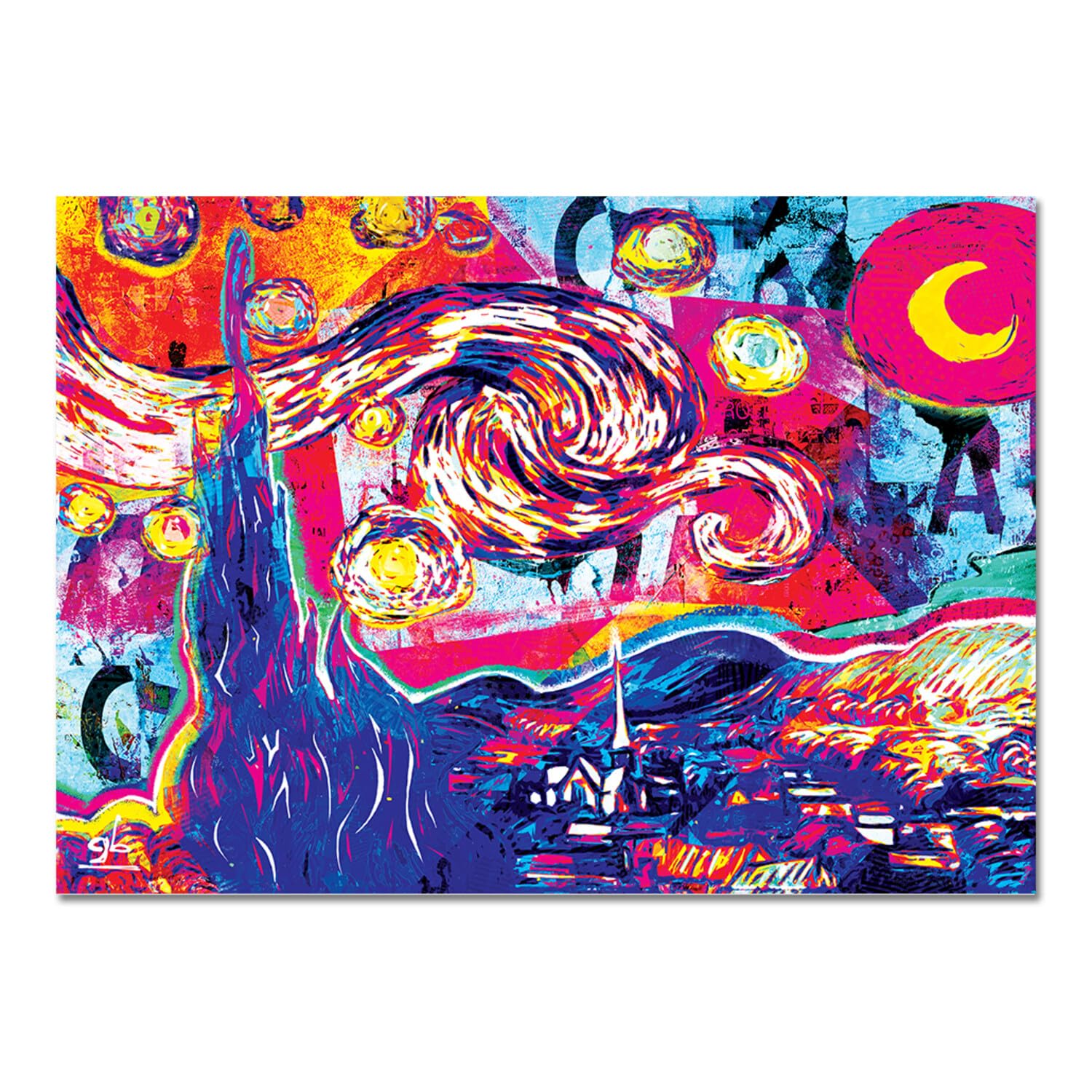 Quadro Su Tela 'Notte Stellata Sul Rodano' Di Van Gogh - 140x100 Cm - Pronto Da Appendere - Stampa Alta Qualit&agrave;