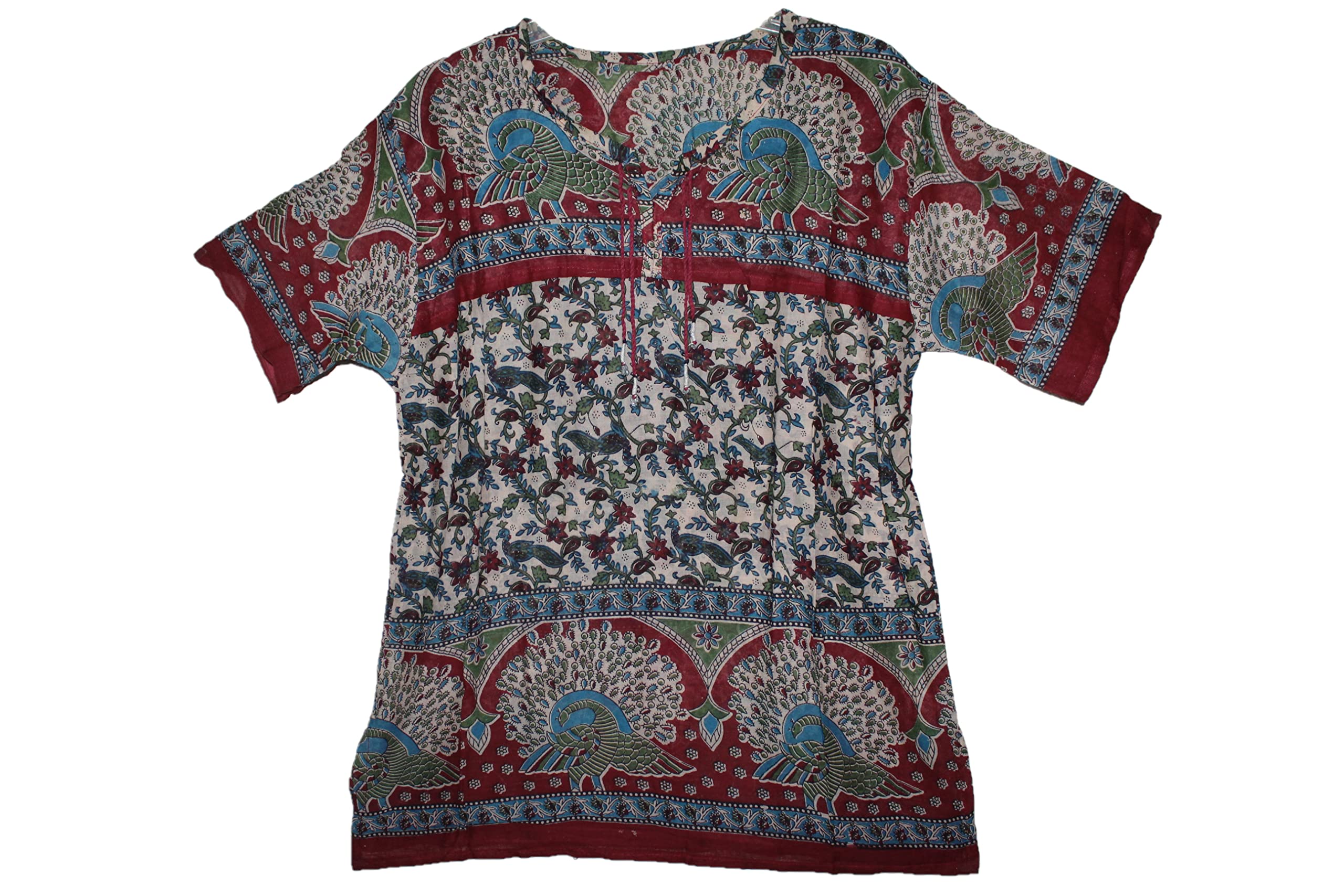 Indian Ethnic Cotton Top Tunic Blouse for Women Hippie Boho Vintage Look Shirt
