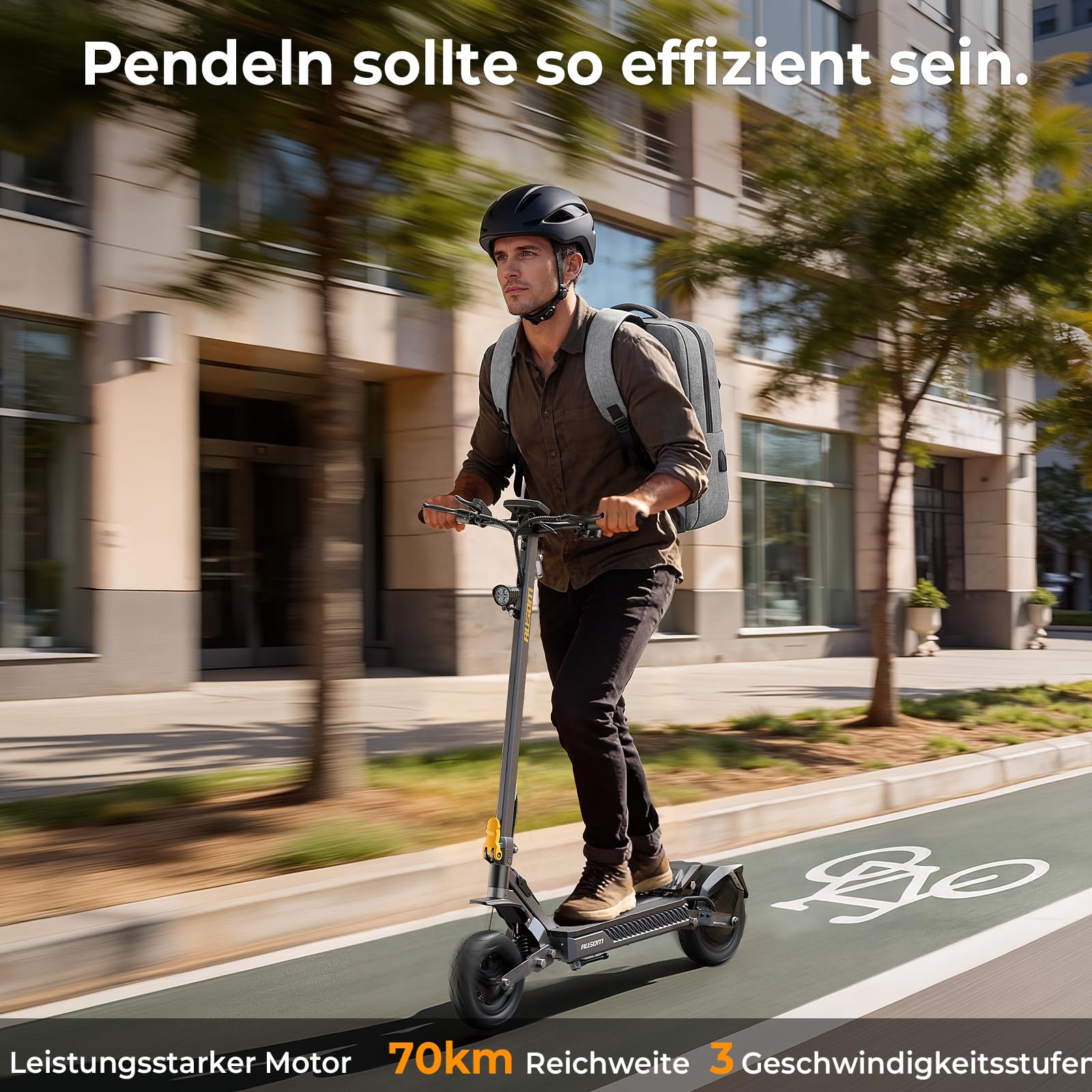 AUSOM Gosoul 2/Gosoul 2 Pro E Scooter, Offroad-Elektroroller mit ShocFree-Federung, 70/90km Reichweite,10 Zoll Tubeless Reifen, E-ABS+Doppelscheibenbremsen