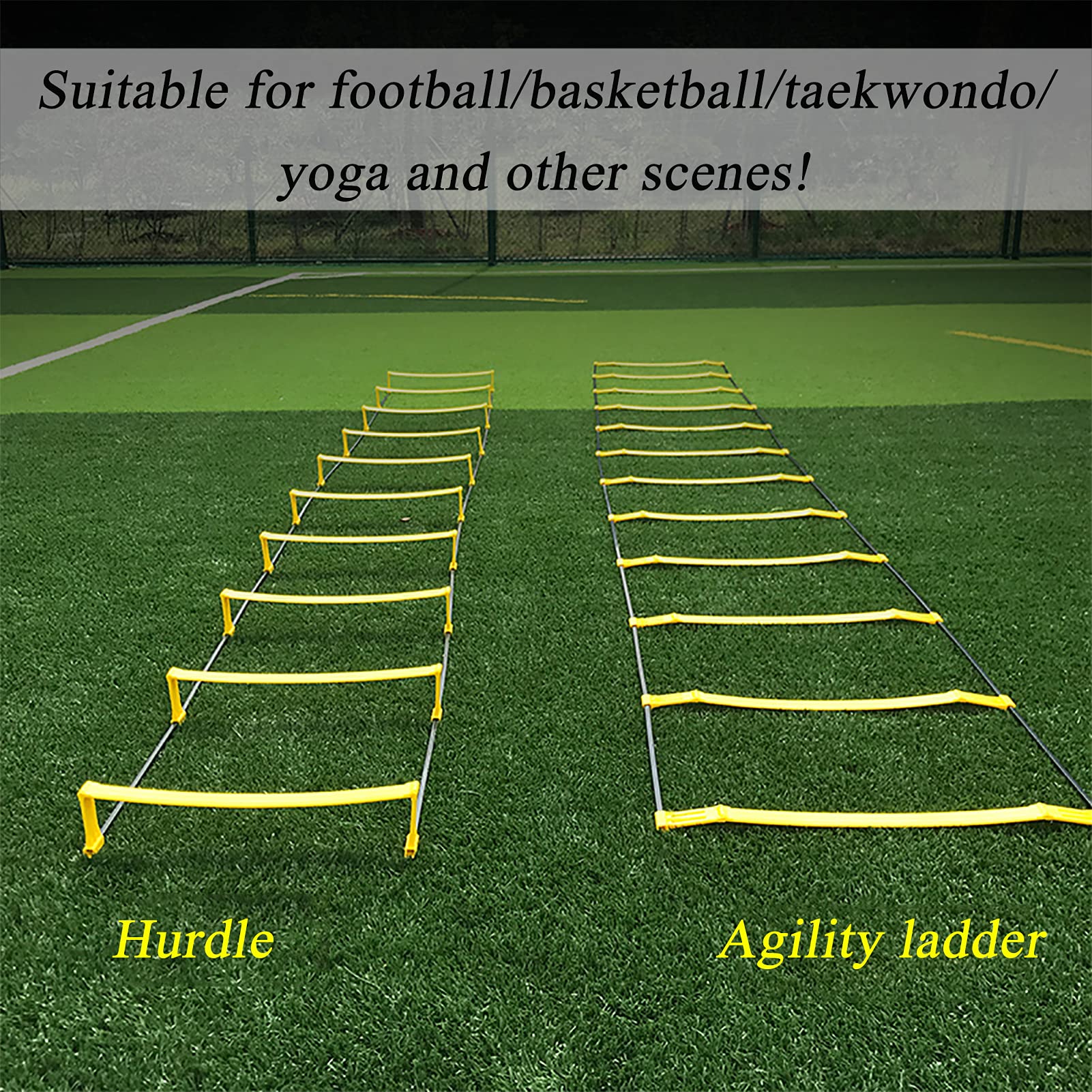Scala di agilità Scala di Agilità Fissa, Scala di Allenamento per Il Fitness Sportivo, Attrezzatura per L'allenamento, per Esercizi Sportivi di Footwork Atletico, con Borsa(Size:2.3m)