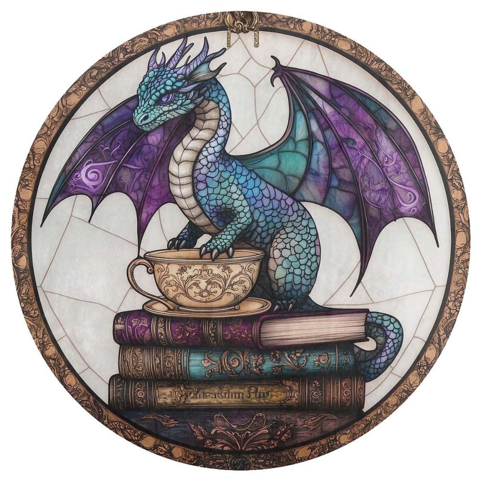 Tapis rond dragon antidérapant évite les glissades style moderne 90cm